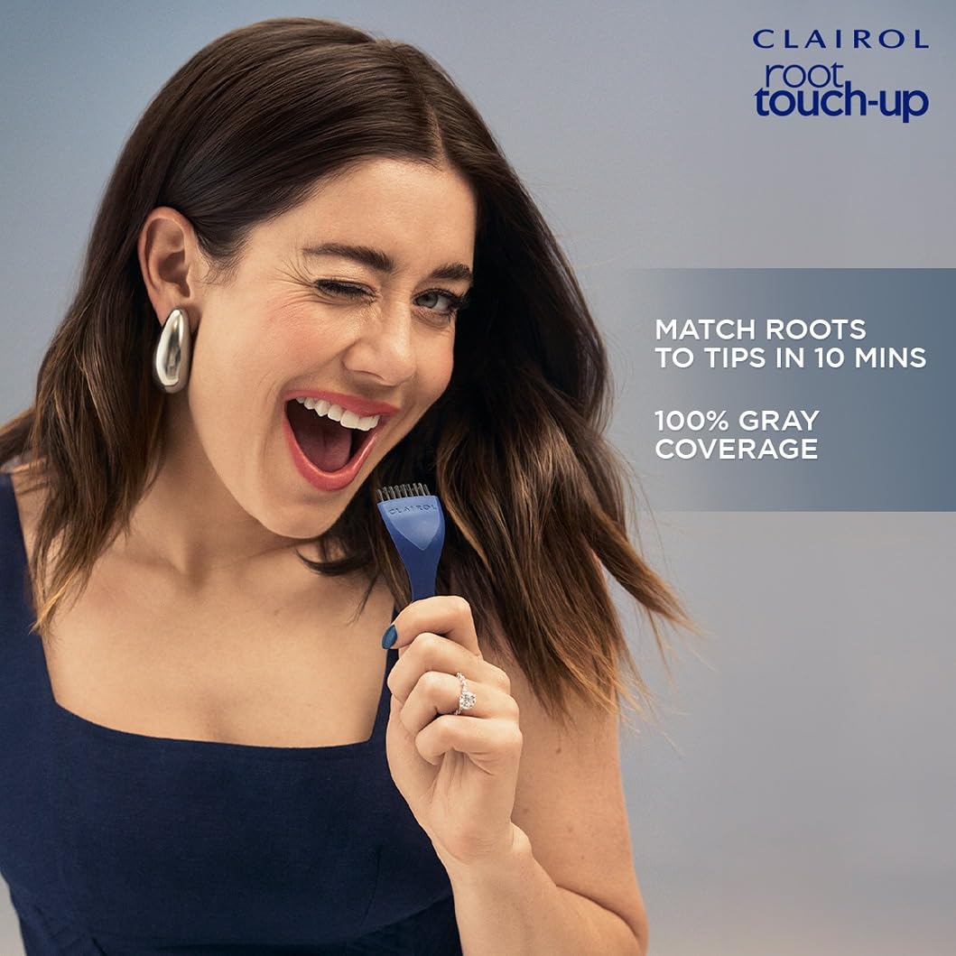 Dark Gray Clairol Root Touch-Up by Nice'n Easy Permanent Hair Dye, 4R Dark Auburn/Reddish Brown Hair Color| 100% Gray Coverage | Easy Brush Application | Matches Professional Salon Shades | Pack of 2