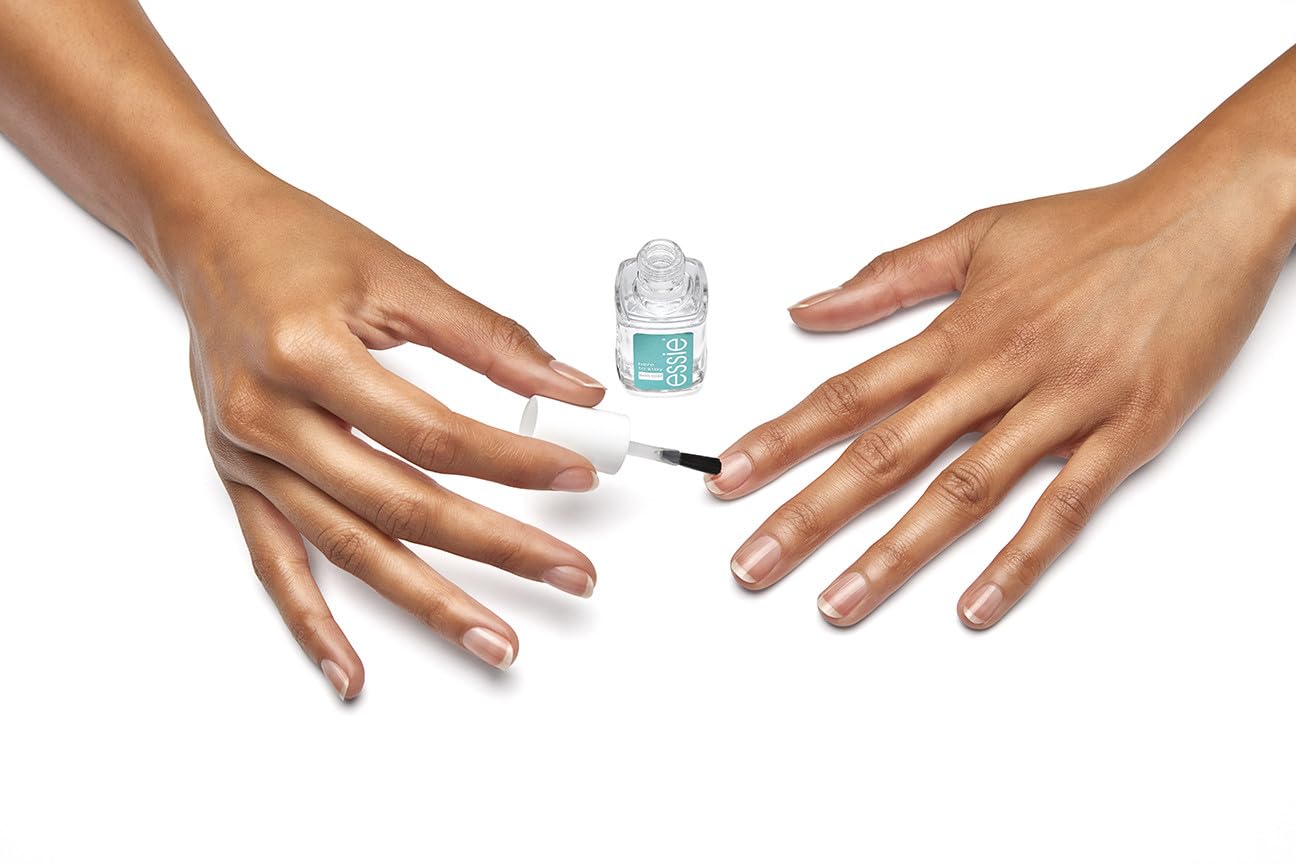 White Smoke essie salon quality nail care, vegan formula, clear base coat, Here To Stay, 0.46 fl oz