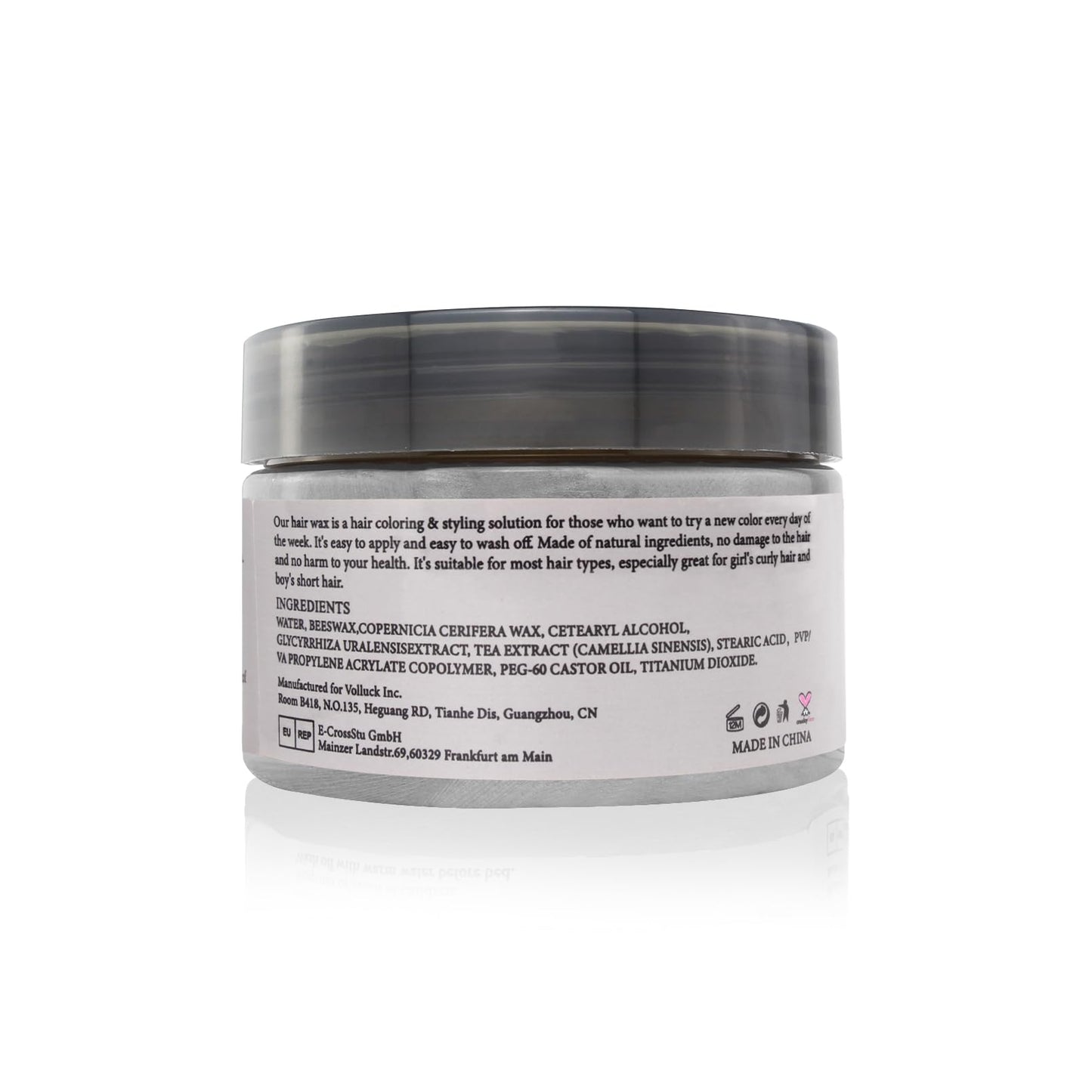 Gray Silver Grey Hair Wax Pomades 4.23 oz - Natural Hair Coloring Wax Material Disposable Hair Styling Clays Ash for Cosplay, Party (Silver Grey)
