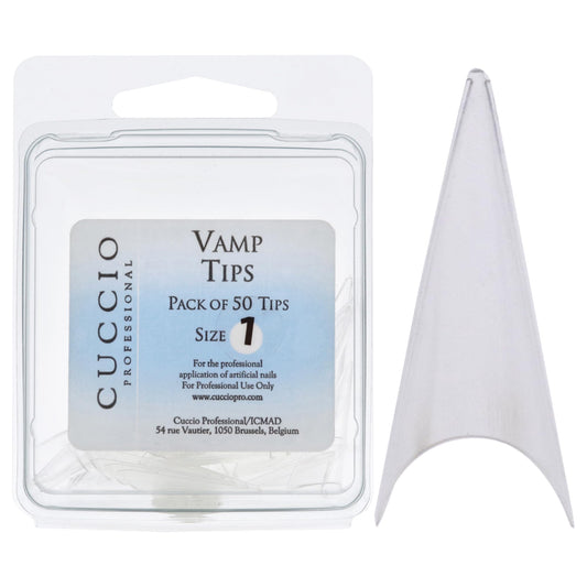 White Smoke Vamp Tips - 1 by Cuccio Pro for Women - 50 Pc Acrylic Nails