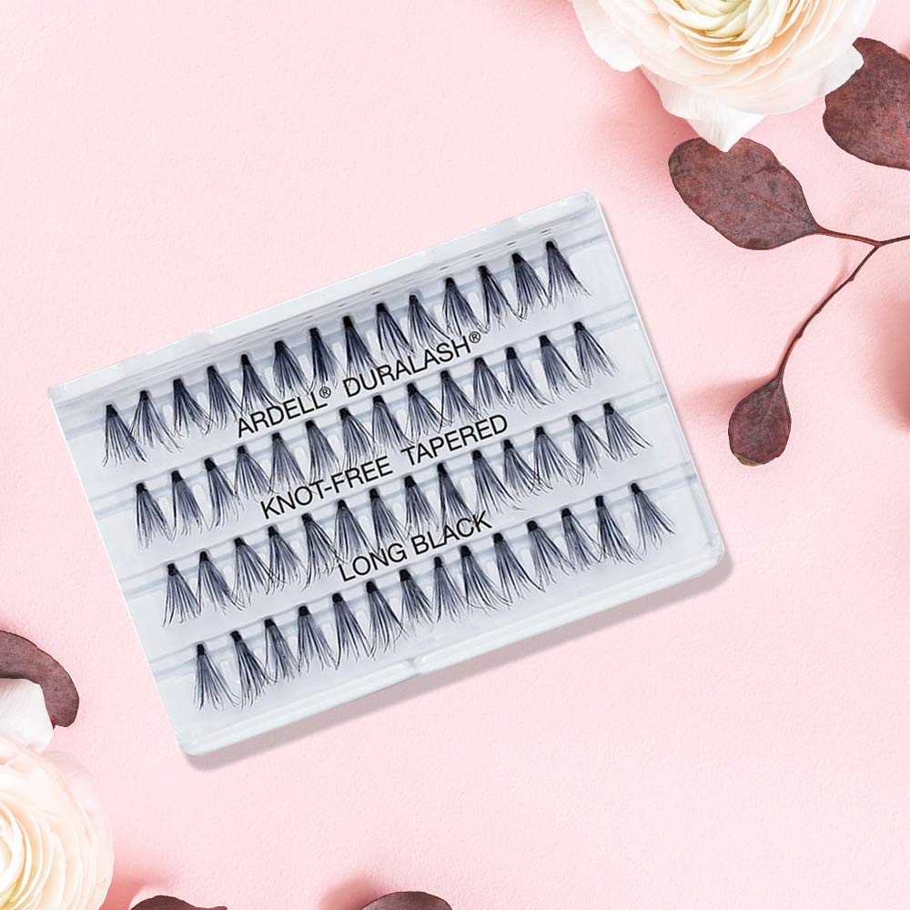 Misty Rose Ardell Individual Lashes False Eyelashes Double Up Soft Touch - Long, Black, DIY Lash Clusters, Reusable Eyelash Extensions, 4 Pack
