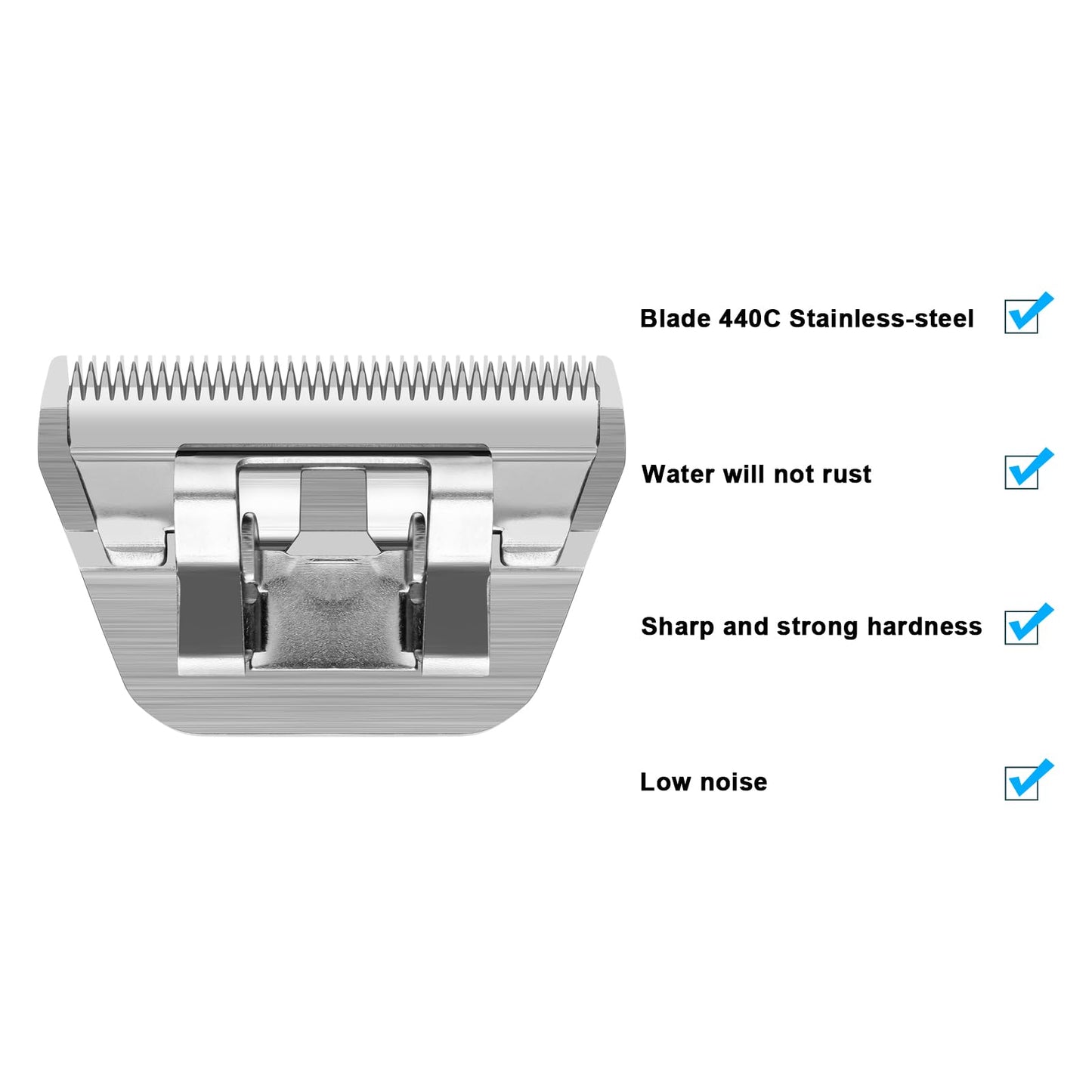 White Smoke Newbulu 30W Dog Grooming Wide Blade,Detachable Pet Dog Grooming Blades,Compatible with Andis,Oster A5,Wahl km10 Clippers.Cutting Length 1/50"(0.5mm)