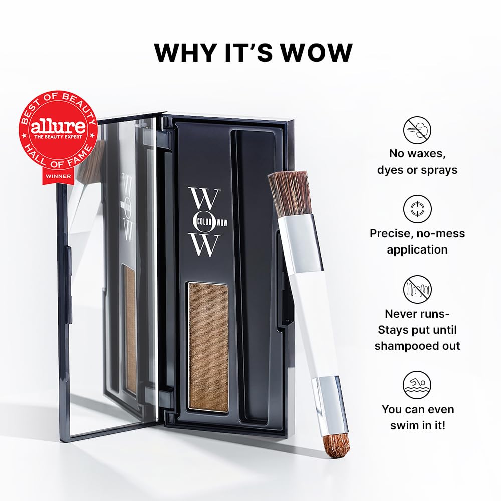 White Smoke COLOR WOW Root Cover Up, Medium Brown – Instant Grey Coverage and Temporary Touch-Up, Water and Sweat Resistant, No mess Award-Winning Formula