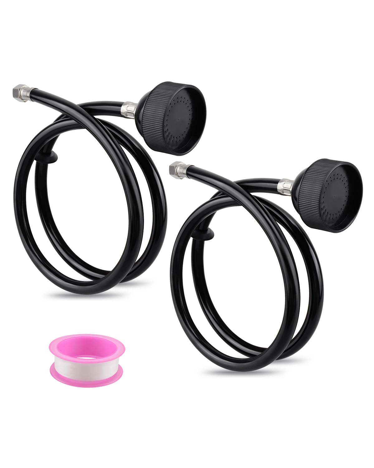 White Smoke Salon Shampoo Bowl Sprayer Head with Black Rubber Hose, Salon Spray Head Professional Salon Sink Replacement Part for Salon Barber Shop Spa, 1/4" Thread