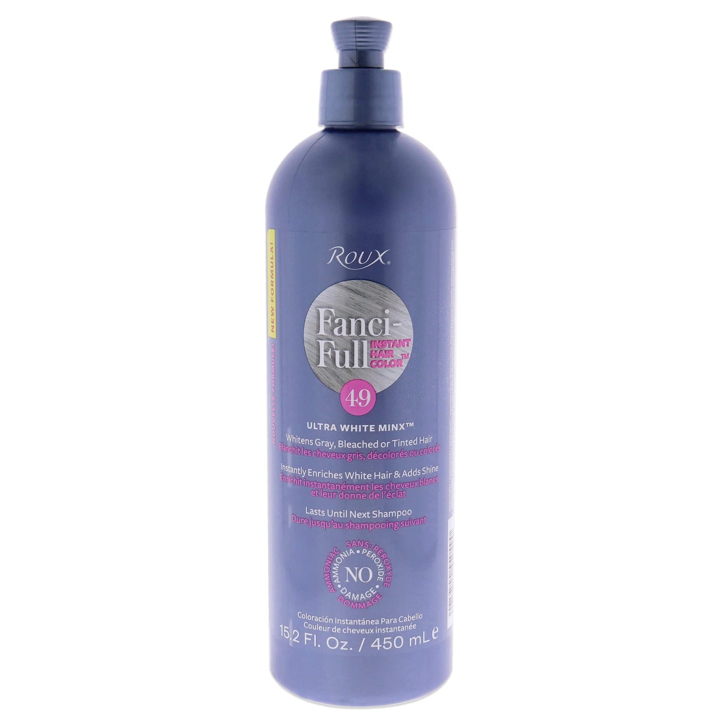 White Smoke Roux, Fanci-Full Instant Hair Color Rinse, 49 White Minx,Temporarily Evens Tones, Blends Away Gray, 15.2 Oz