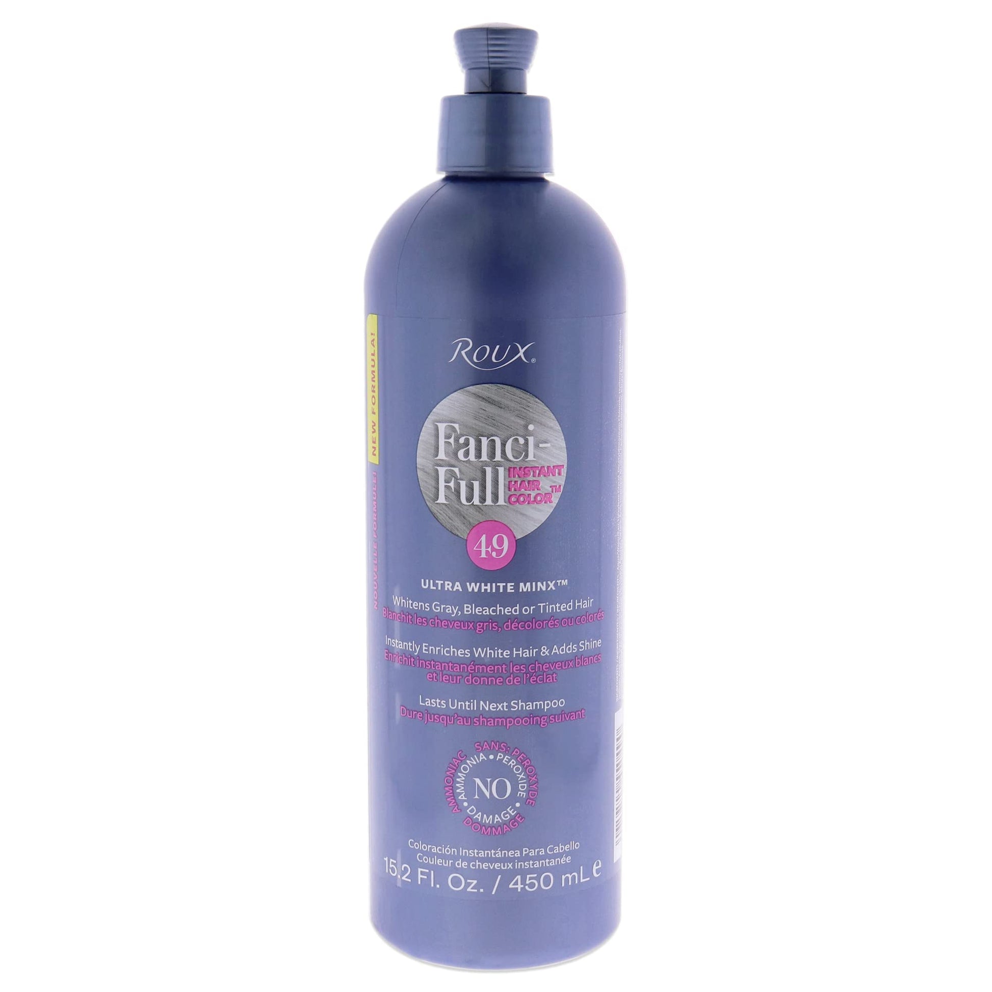 White Smoke Roux, Fanci-Full Instant Hair Color Rinse, 49 White Minx,Temporarily Evens Tones, Blends Away Gray, 15.2 Oz