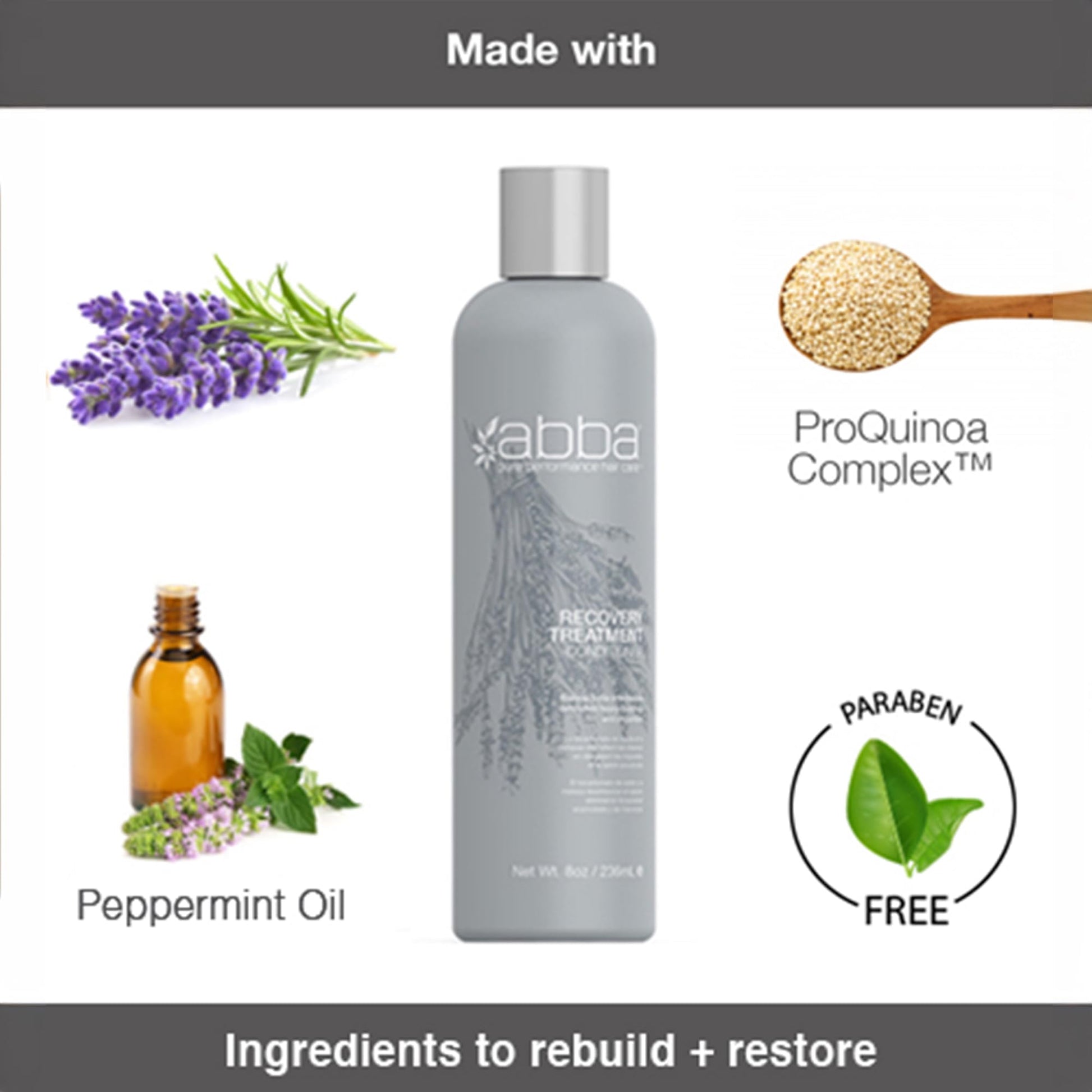 White Smoke ABBA Recovery Treatment Conditioner, Lavender & Peppermint Oil, 32 Fl Oz (Pack of 1)