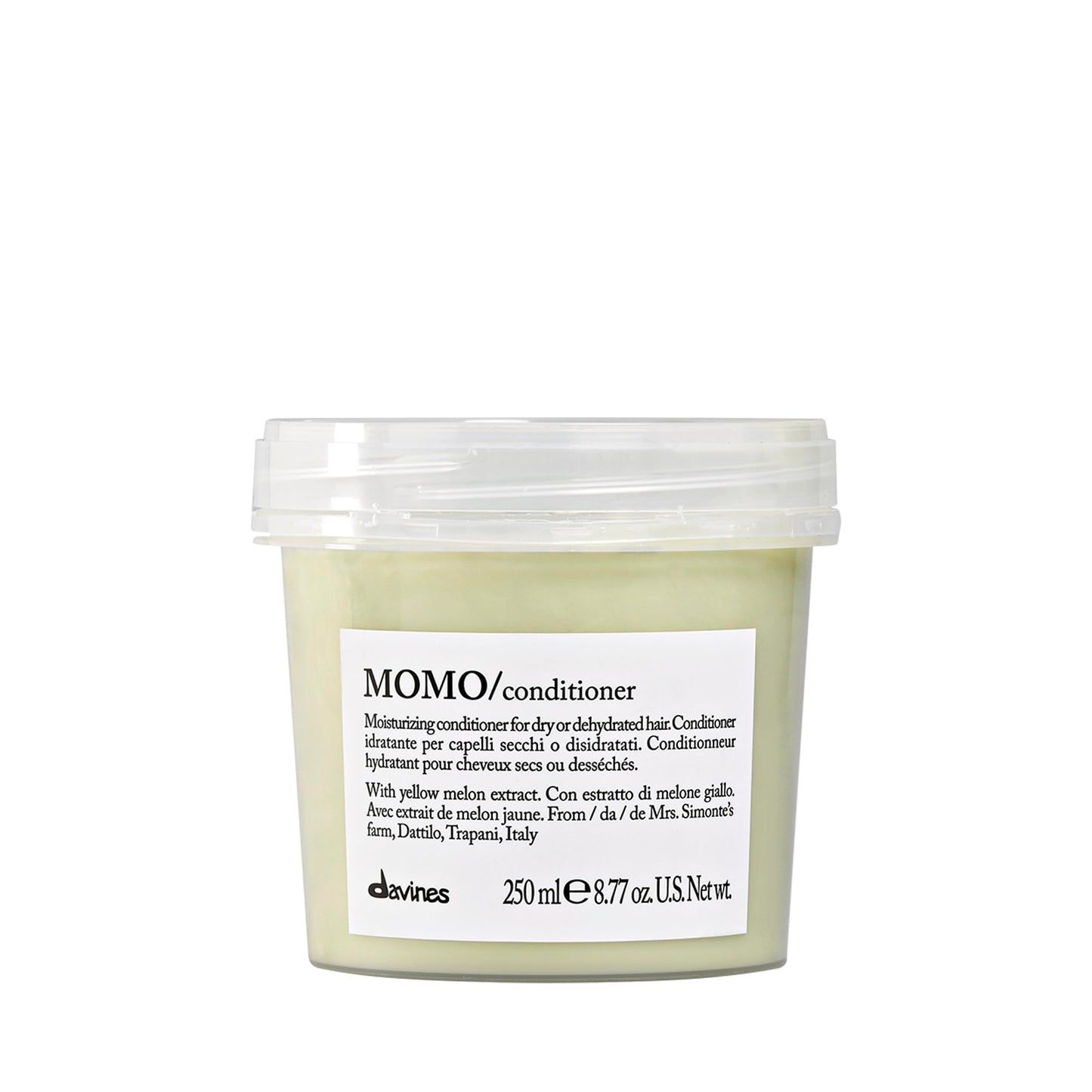 White Smoke Davines MOMO Conditioner, Moisturizing Untangling Formula for Dry and Dehydrated Hair - Promoting Lasting Hydration, Softness, and Shine for Silky Results with Melon Extract, 8.45 Fl Oz