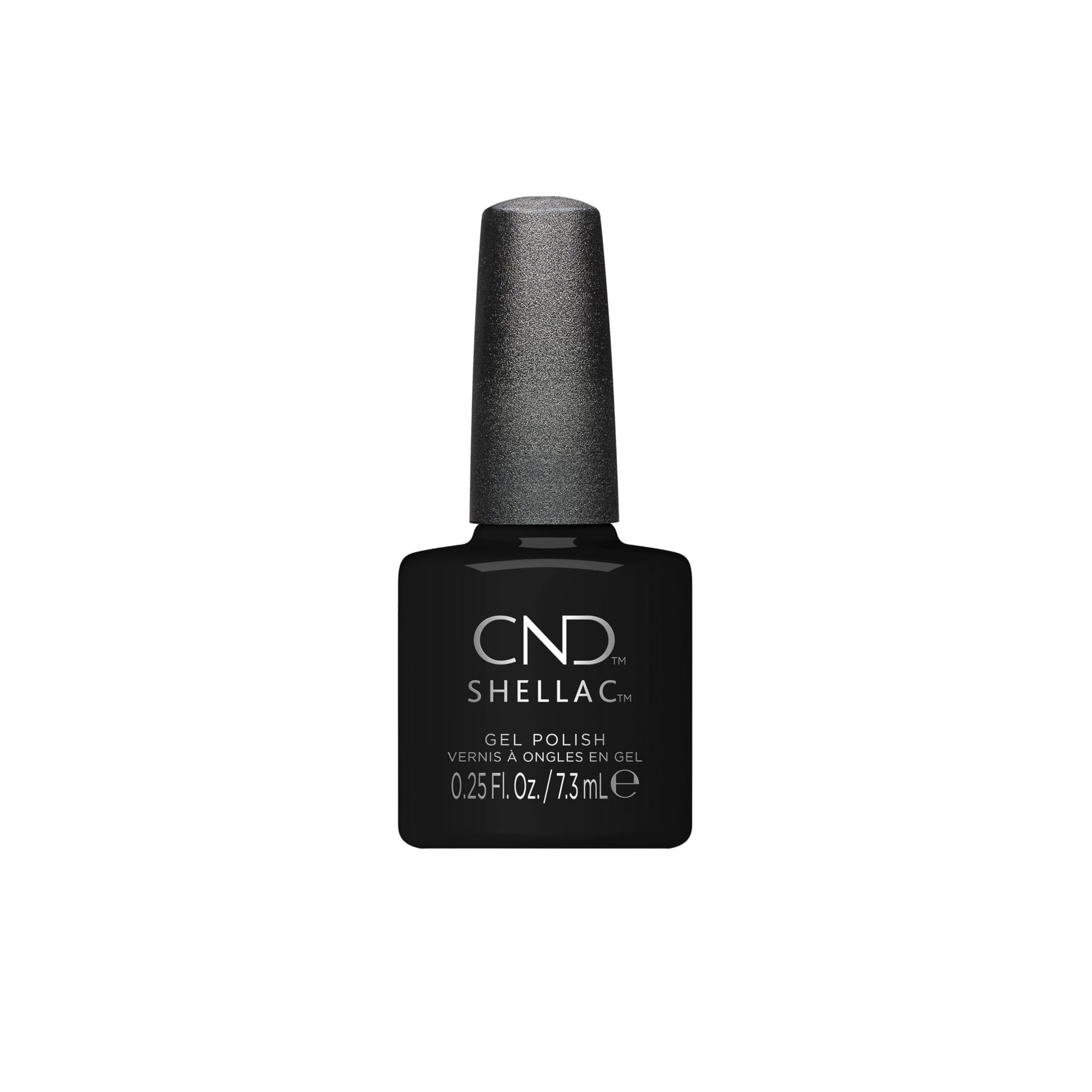 White Smoke CND Shellac Gel Nail Polish, Long-lasting NailPaint Color with Curve-hugging Brush, Black Polish, 0.25 fl oz