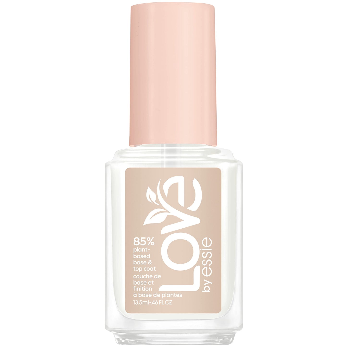 White Smoke LOVE by essie Nail Care, 85% Plant-based, Salon-Quality, Base and Top Coat, 0.46 Fl Oz