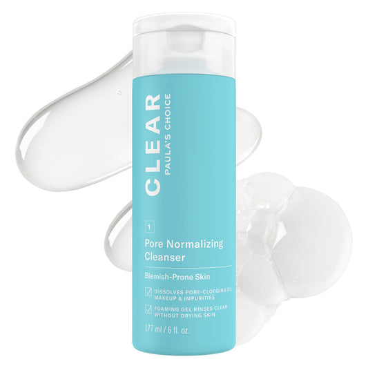 White Smoke Paula's Choice CLEAR Pore Normalizing Facial Cleanser, Acne Daily Face Wash, Salicylic Acid Face Cleanser for Clogged & Enlarged Pores, Redness, Suitable for Blackhead-Prone Skin Fragrance Free, 6oz