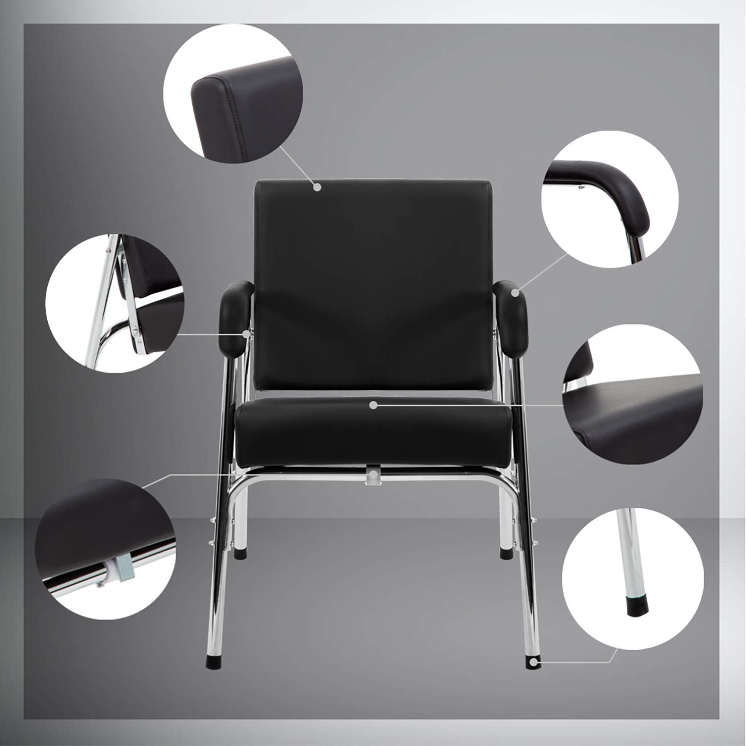 Dark Gray PayLessHere Barber Chair Reclining Salon Chair for Hair Stylist Chair Portable Shampoo Chairs for Salon with Stable Metal Frame can Sit or Lie Down for Beauty and Hairdressing