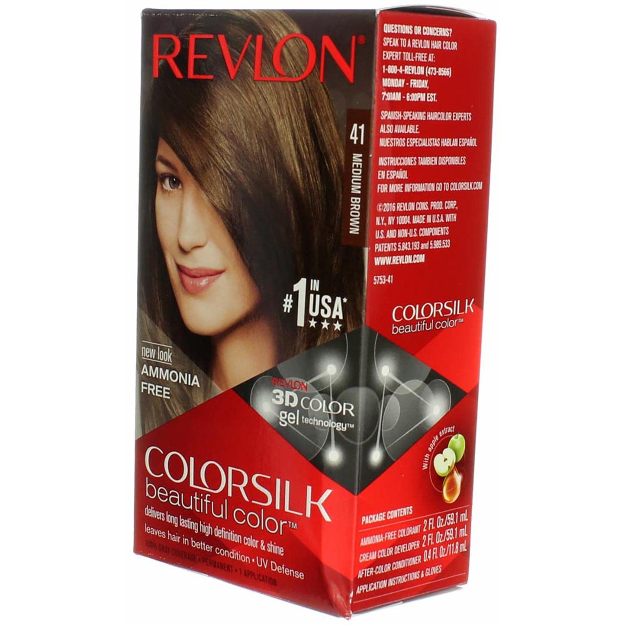 White Smoke Revlon ColorSilk Beautiful Color 41 Medium Brown 1 ea (Pack of 3)