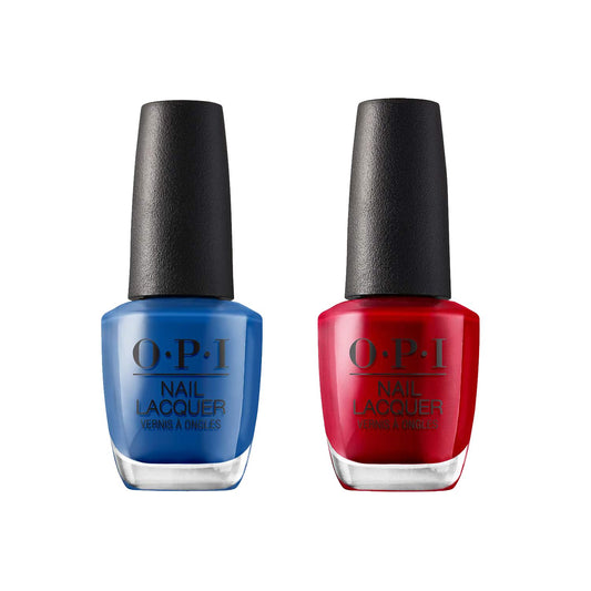 White Smoke Bundle of OPI Nail Lacquer, Mi Casa Es Blue Casa + OPI Nail Lacquer, Red Hot Rio, Buffalo, 0.5 fl oz
