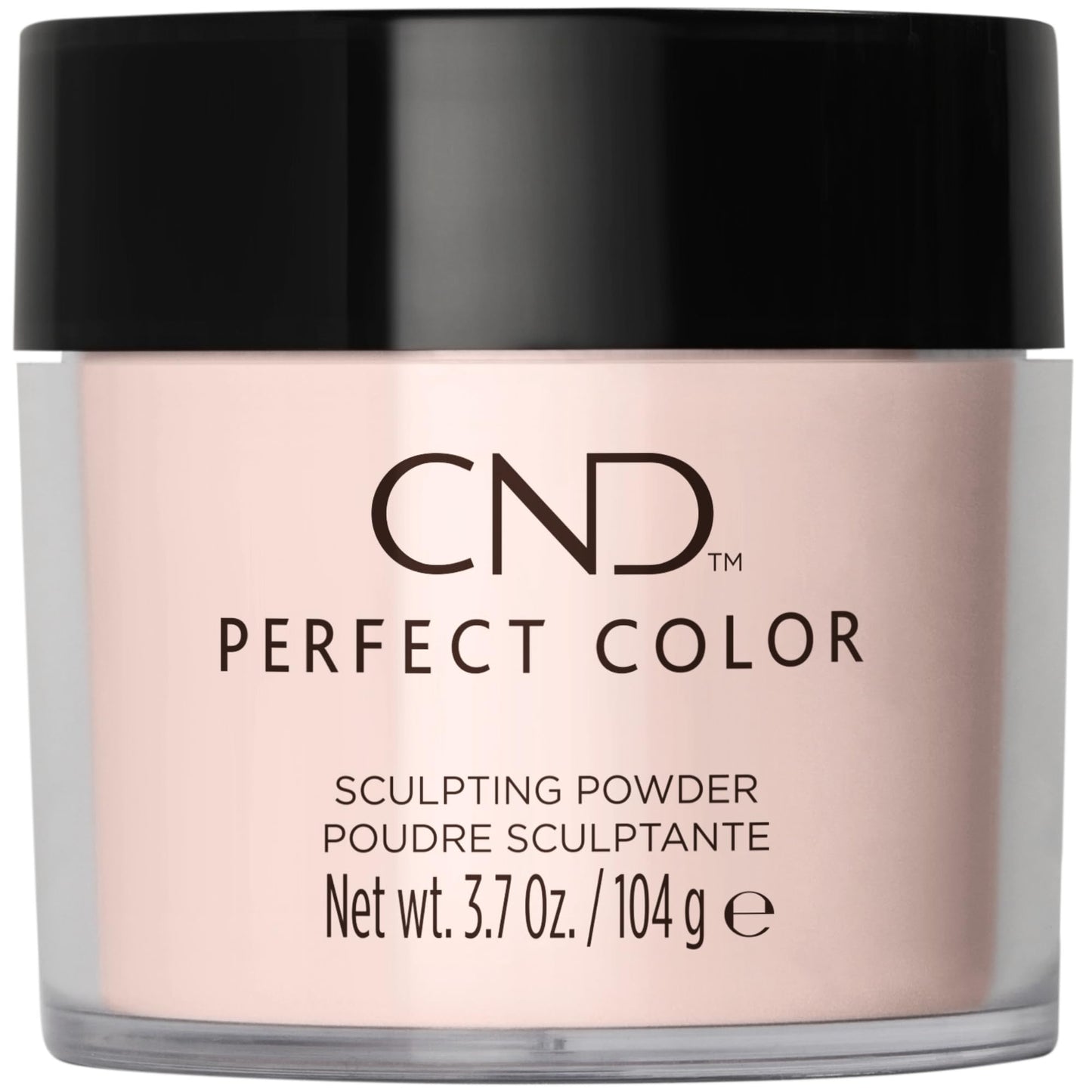Black CND Perfect Color Sculpting Powder, Light Peachy Pink, 3.7 oz.