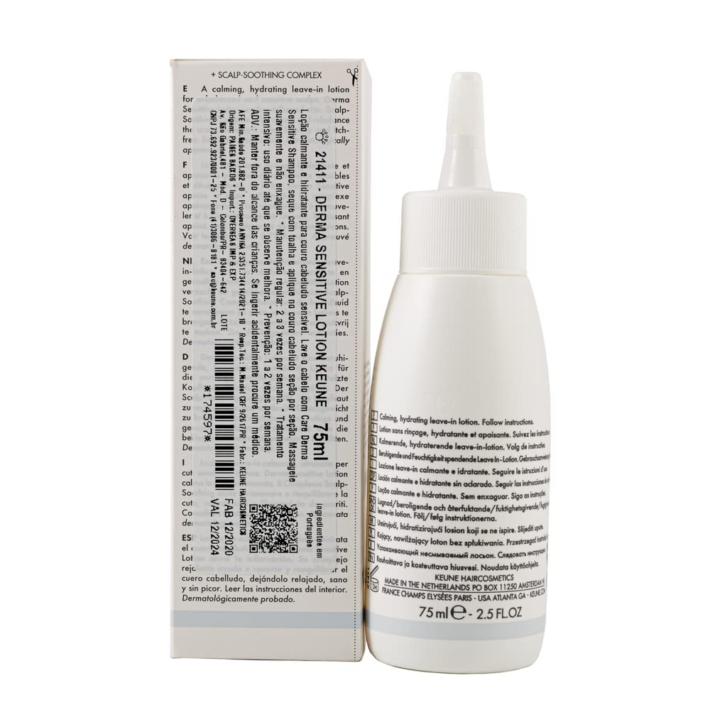 White Smoke Keune Care Derma Sensitive Lotion, Soothing & Calming Treatment for Dry Scalp, 2.5 Fl Oz