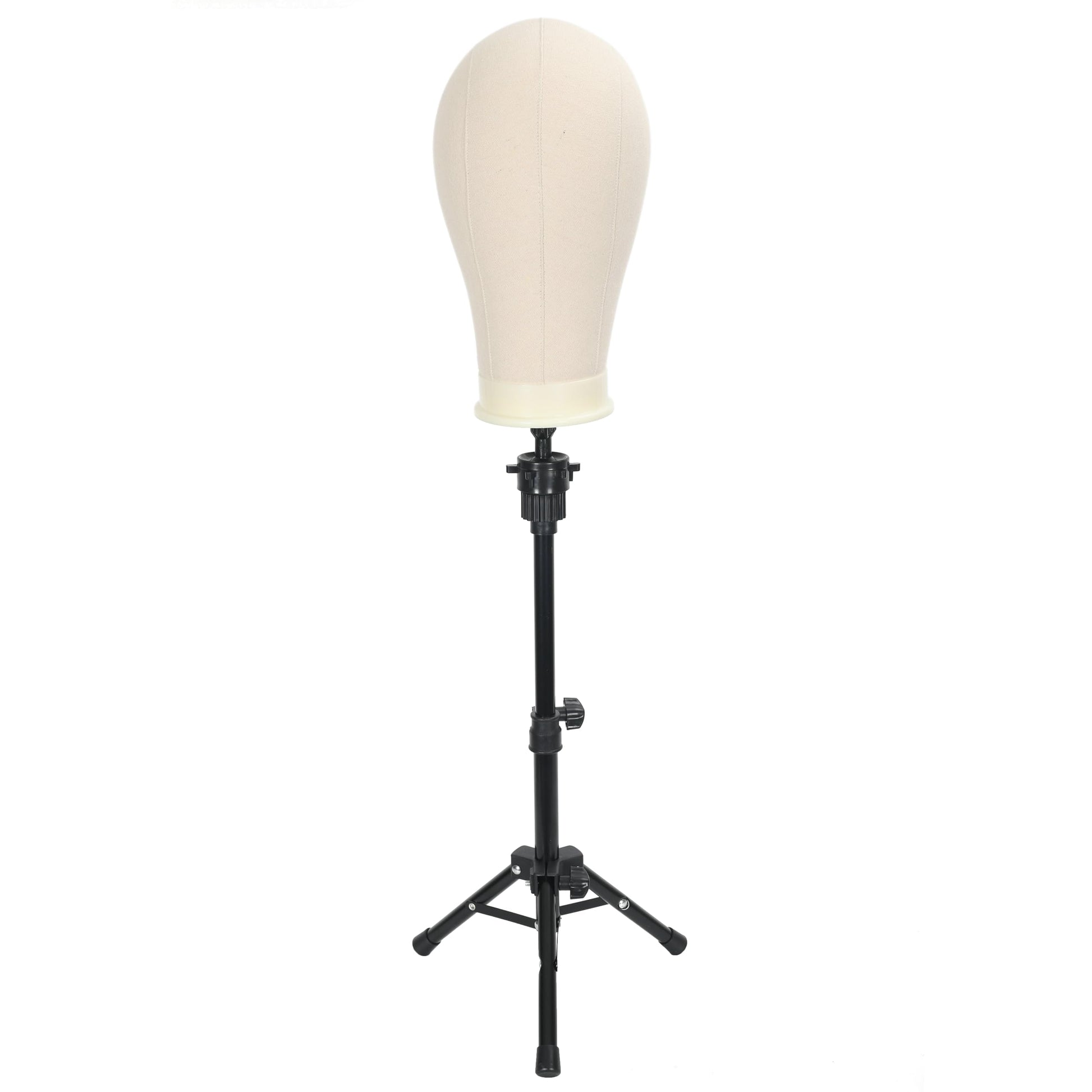 White Smoke FUTAI 22 inches Canvas Mannequin Head with Tripod Stand Wig Cap T Pins Rat Tail Comb and Hairpins for Wig Making Practice Styling Training Display