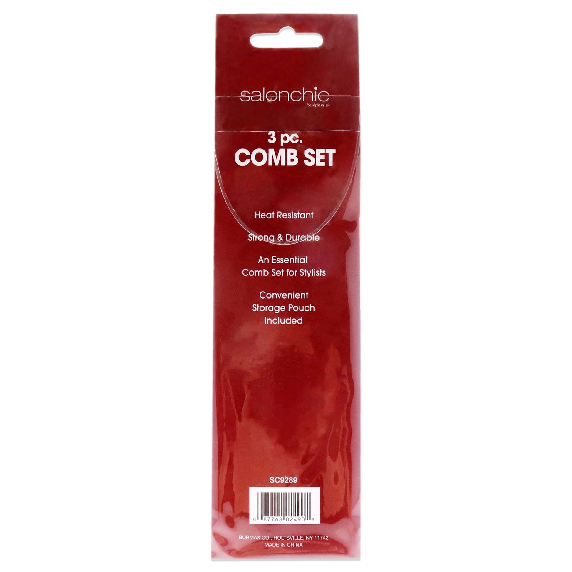 Dark Red SalonChic SalonChic Comb Set Comb Unisex 3 Pc