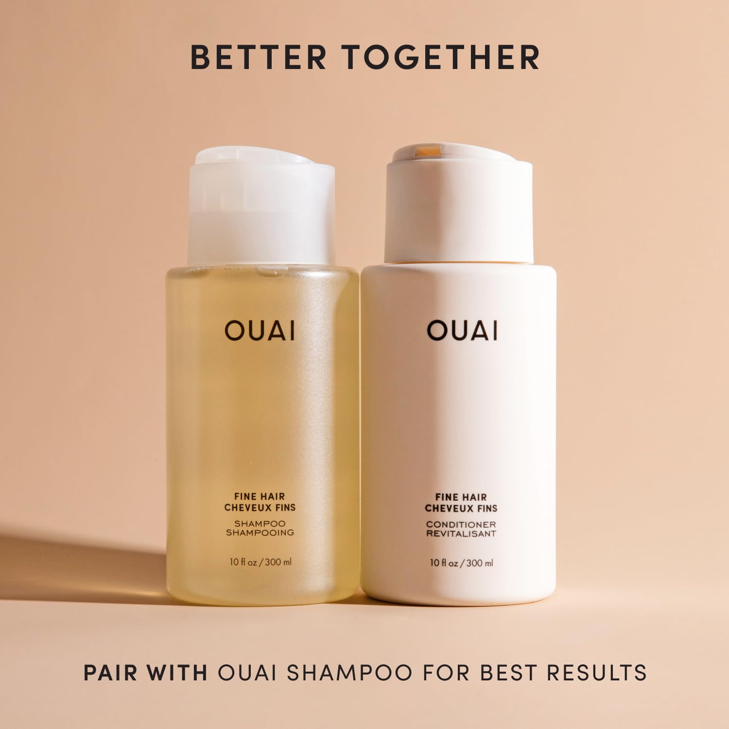 Wheat OUAI Fine Hair Conditioner - Volumizing Conditioner for Fine Hair Made with Keratin, Biotin and Chia Seed Oil - Adds Softness, Bounce and Volume - Free from Parabens, Sulfates, and Phthalates (10 Oz)