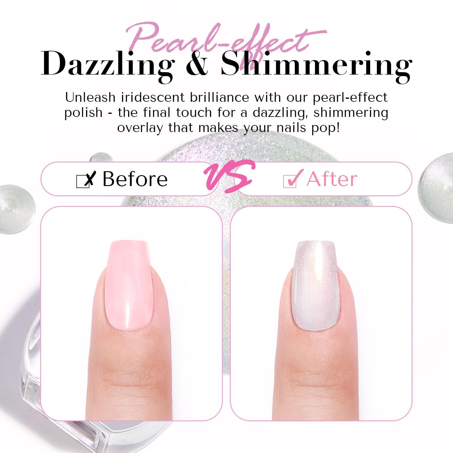 White Smoke AZUREBEAUTY Chrome Quick Dry Nail Polish | Shine Pearl, Natural Lustrous Enamel | DIY Manicure & Pedicure with Chrome Finish