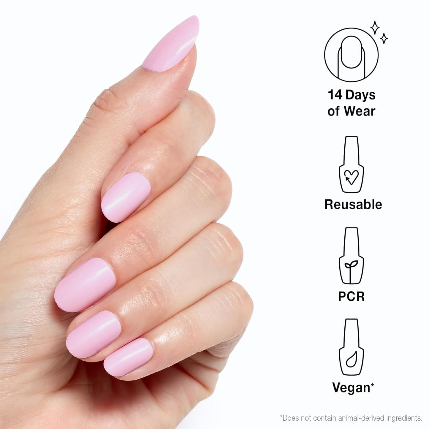 White Smoke OPI xPRESS/ON Mod About You | Baby Pink Short Round Press On Nails | With Nail Glue | Long Lasting, Reusable, Non-damaging