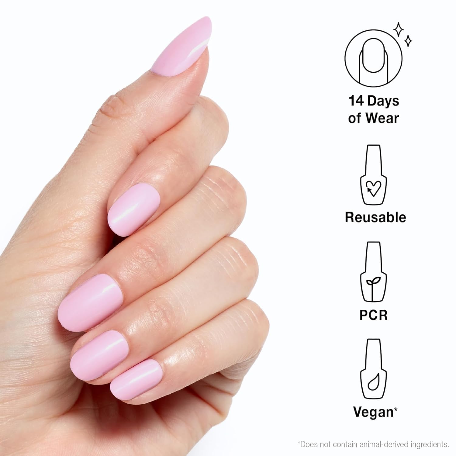 White Smoke OPI xPRESS/ON Mod About You | Baby Pink Short Round Press On Nails | With Nail Glue | Long Lasting, Reusable, Non-damaging