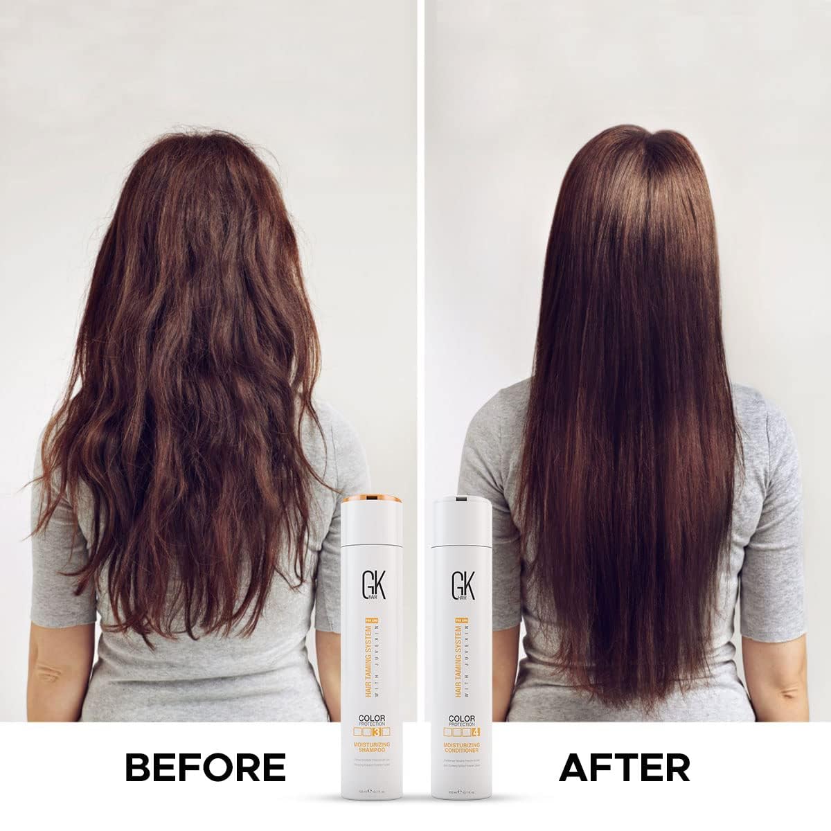 Lavender GK HAIR Color Protection Moisturizing Shampoo and Conditioner with Argan Hair Oil Combo free from Paraben and Sulfae for Damaged Frizzy Oily and Dry Hairs