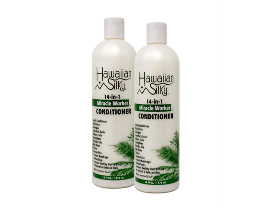 White Smoke Hawaiian Silky Miracle Worker 14-In-1 Conditioner 16 Ounce (474ml) (Pack of 2)
