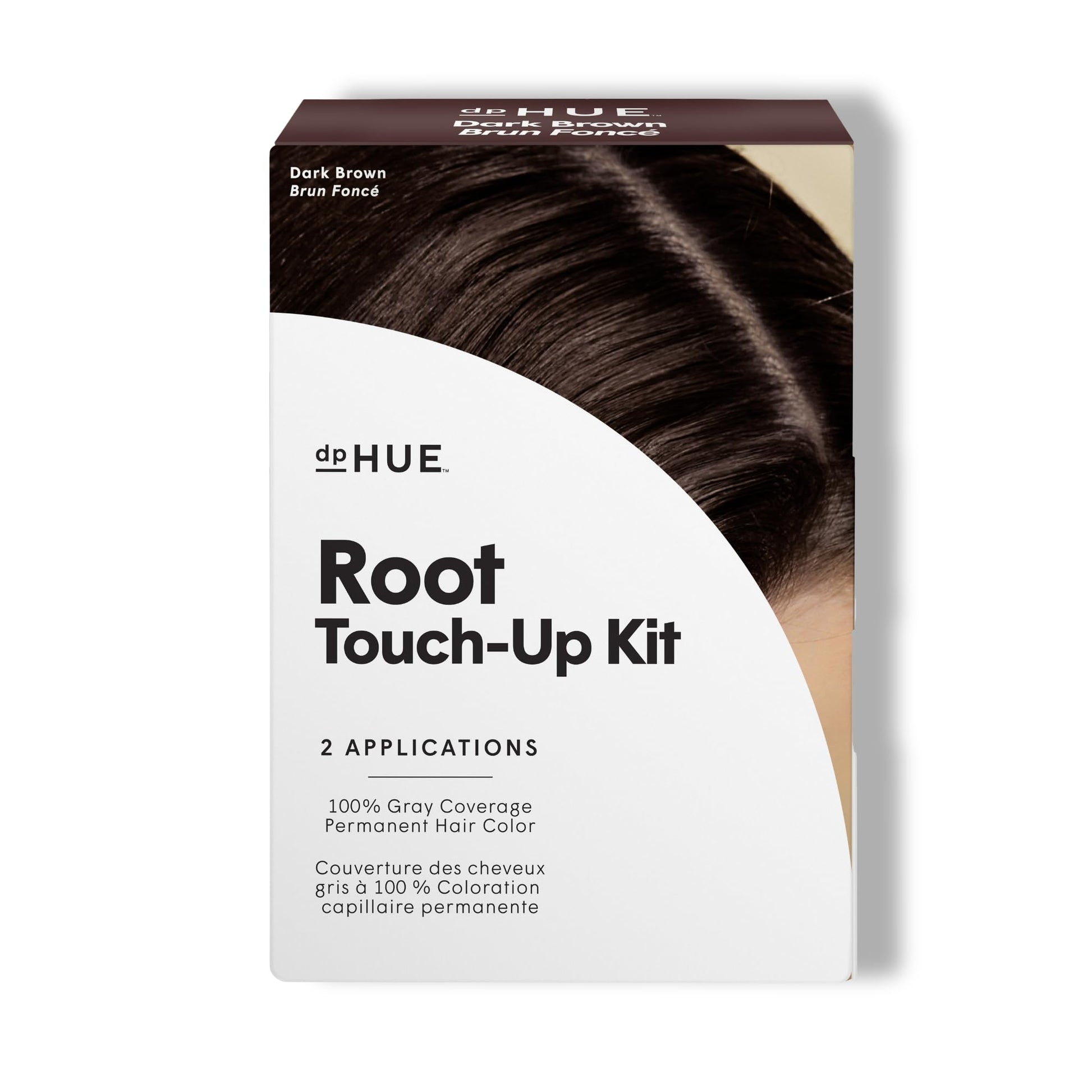 Lavender dpHUE Root Touch-Up Kit, Dark Brown - Permanent Hair Color for Gray Coverage - Includes Two Applications - Paraben, SLS & SLES Sulfate Free - Leaping Bunny Certified