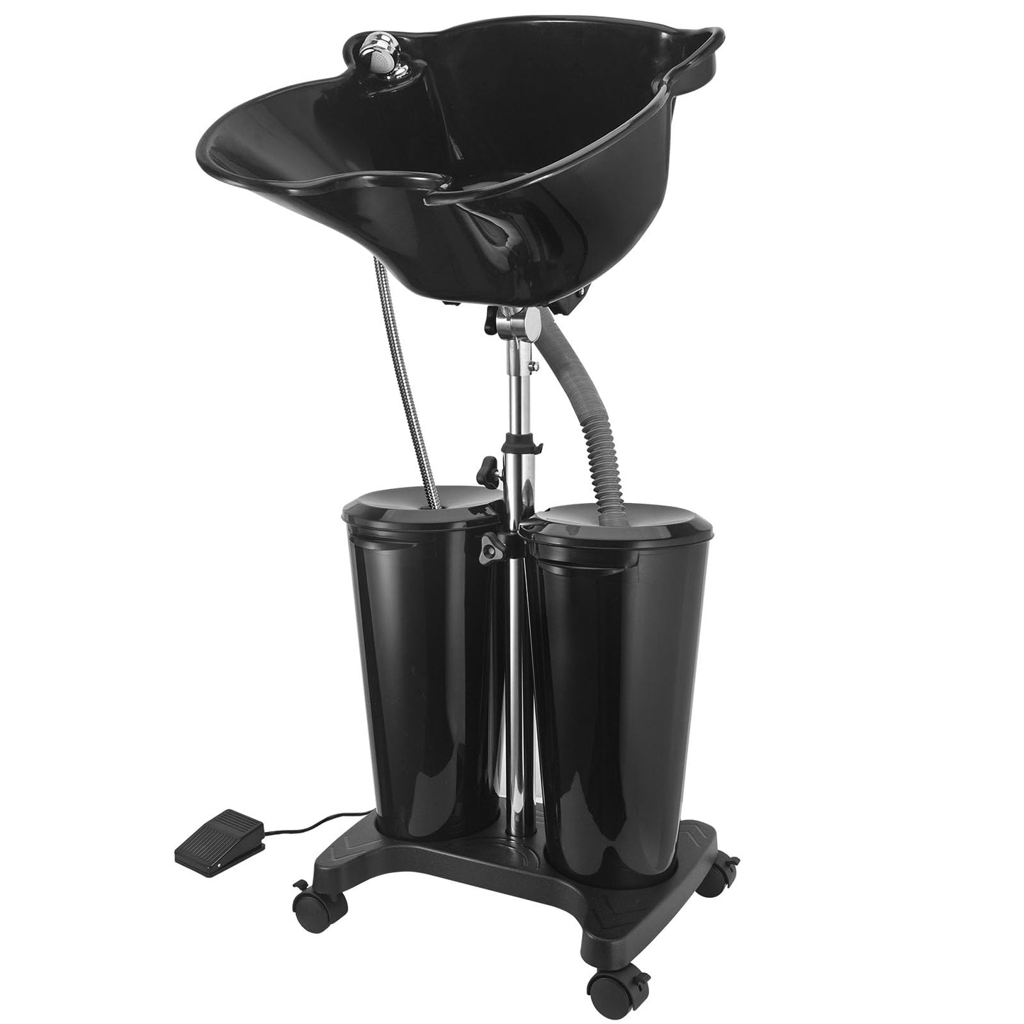 White Smoke johgee Adjustable Portable Shampoo Bowl with Electric Pump,Hair Washing Station Sink with Buckets&Drain Hoses,Portable Wash Bowl for Hairstylist,Portable Salon Sink Hair Wash Basin for Home Barber Use