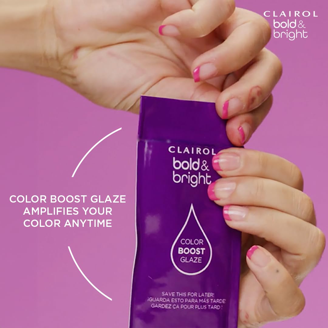 Pale Violet Red Clairol Bold & Bright Permanent Hair Dye, 40 Cafecito Hair Color | Intense Vibrancy + Moisturizing Shine | Includes Color Boost Glaze to Amplify Color Anytime | Pack of 1