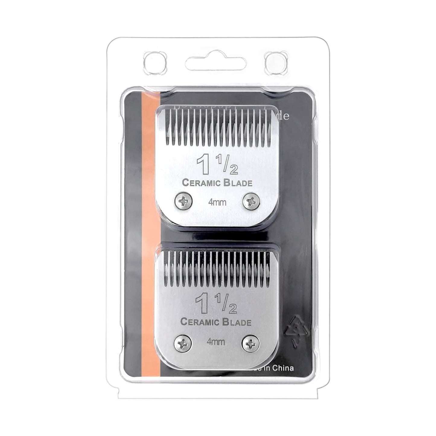 White Smoke 2 Packs Professional Detachable Replacement Ceramic Blades Size 1-1/2,Cut Length 5/32-Inch 4mm,compatible with Andis AGC,BDC,BGC,MBG Series/oster Classic 76/Star-Teq/Power-Teq/A5 Clipper
