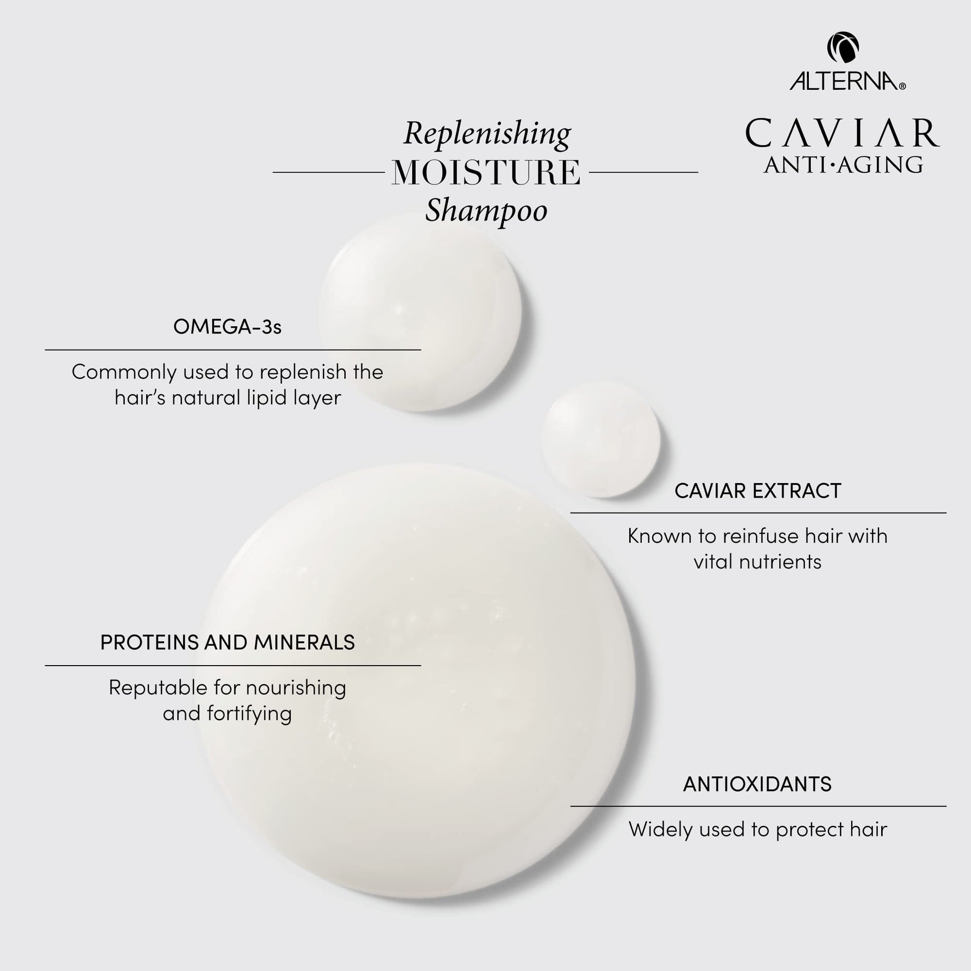 Lavender Alterna Haircare CAVIAR Anti-Aging Replenishing Moisture Shampoo and Conditioner Set, 16.5 Fl Oz | Protects, Restores and Hydrates | Sulfate Free