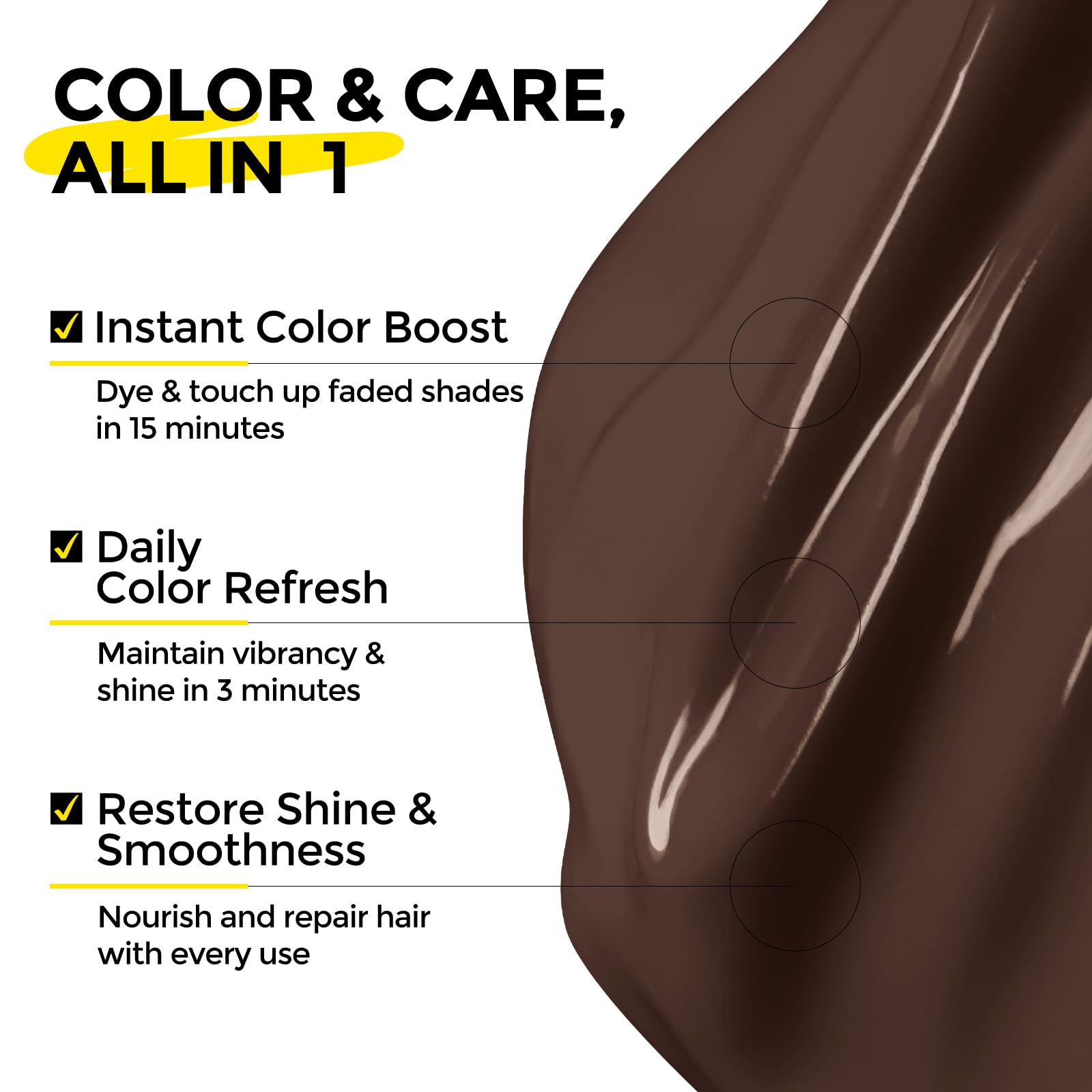 White Smoke COLORLOMO Semi Permanent Hair Color - 6 oz Color Depositing Conditioner with Shea Butter & Almond Oil- Color Conditioner Depositing Hair Mask - Vegan, Paraben, Ammonia & Sulfate Free -Mocha