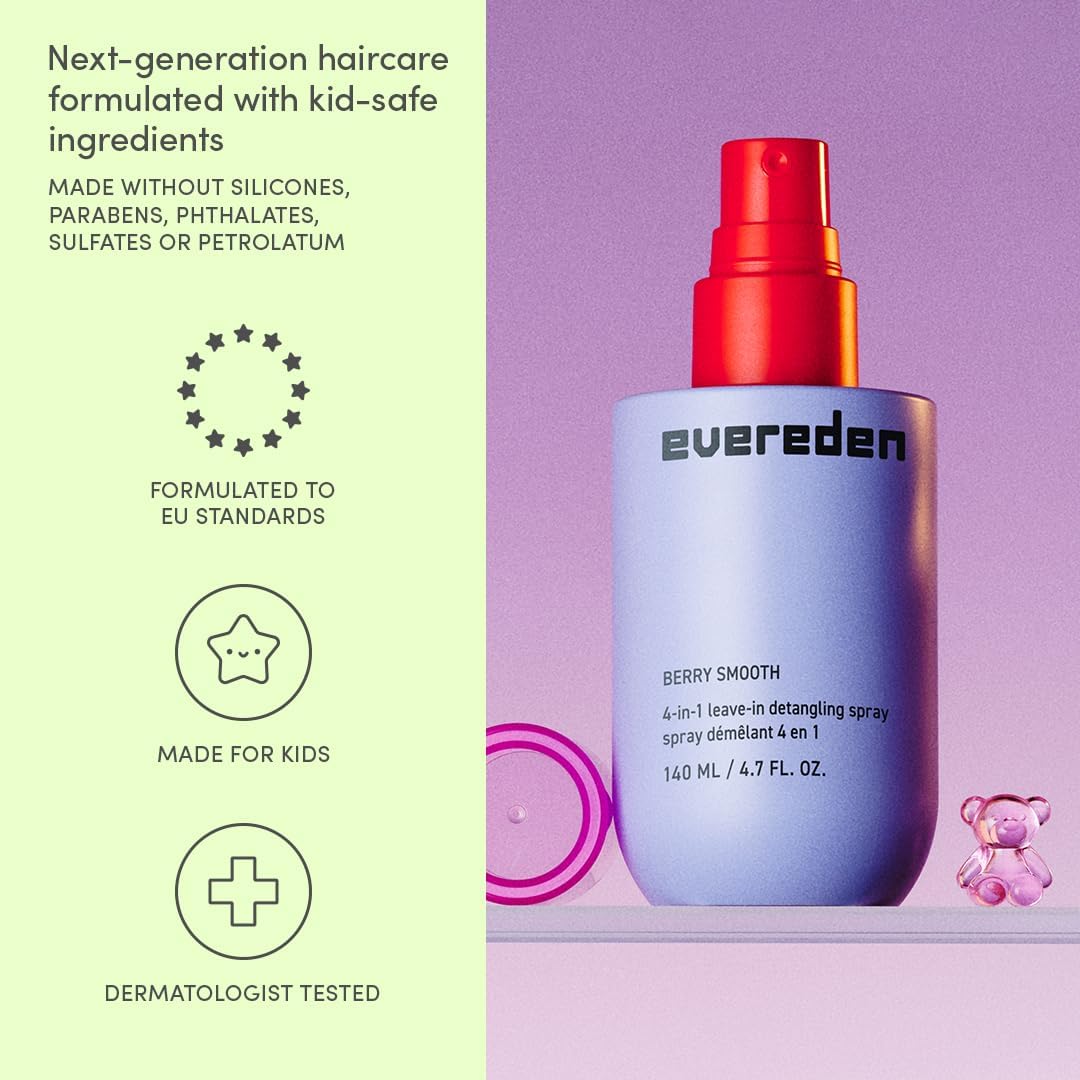 Light Goldenrod Yellow Evereden Kids Detangler Spray: 4-in-1 Leave-In Hair Spray | Detangle, Moisturize & Fight Frizz | Easily Tackle Even the Toughest Knots | Clean & Vegan All types of Hair Product for Kids