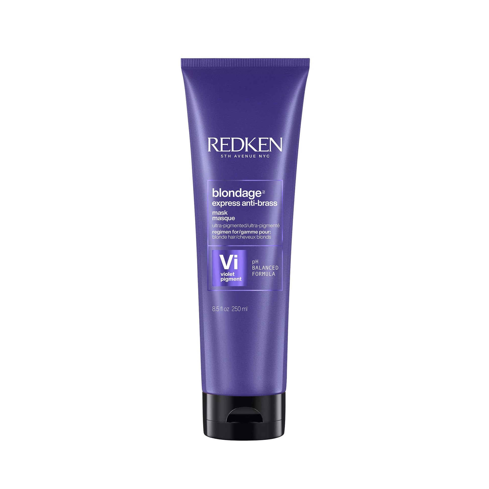 White Smoke Redken Blondage Express Anti-Brass Mask For Blonde & Highlighted Hair - Ultra-Pigmented Purple Mask For Blonde Hair, 8.5 Fl Oz