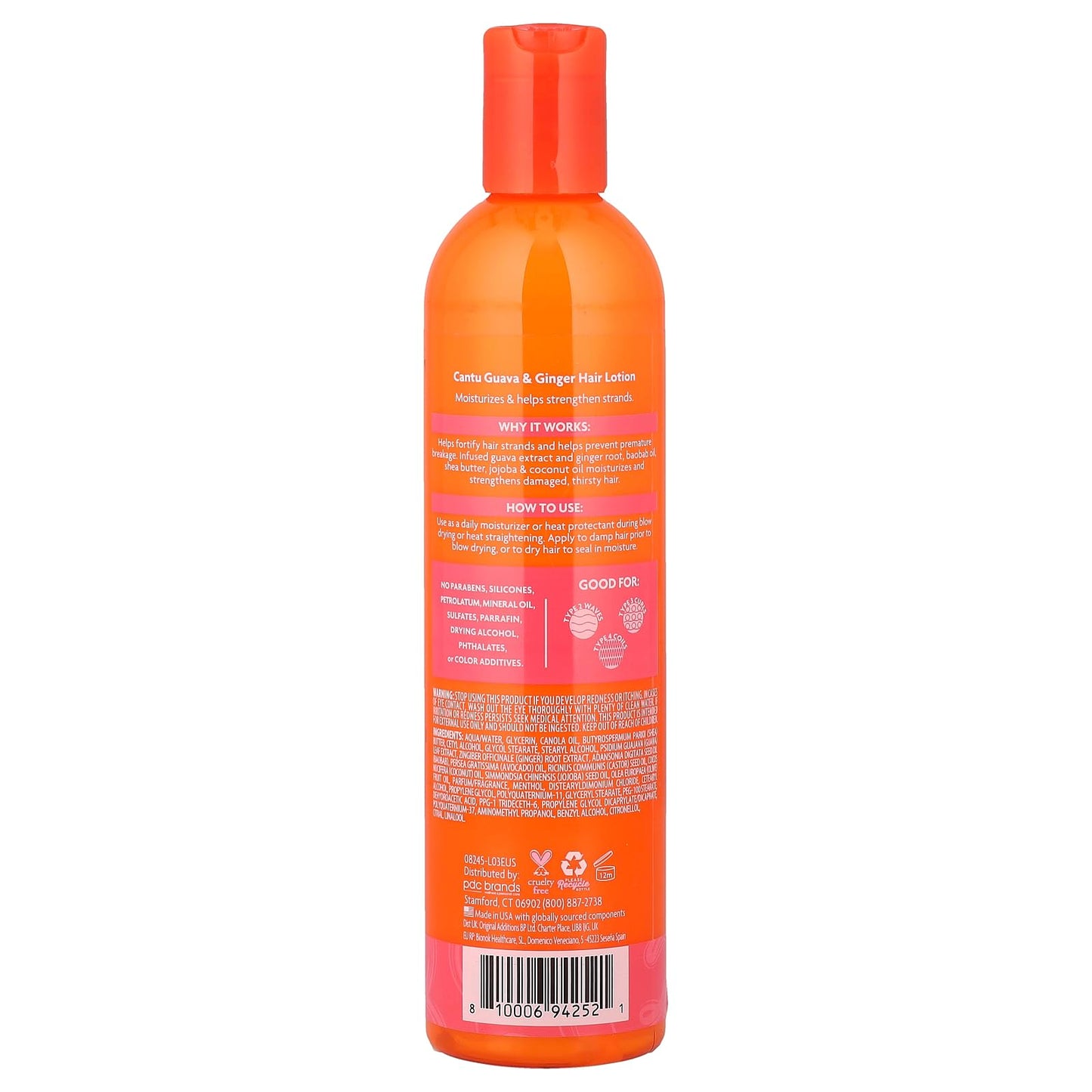 White Smoke Cantu Guava & Ginger Hair Lotion, 12 fl oz (354 ml)