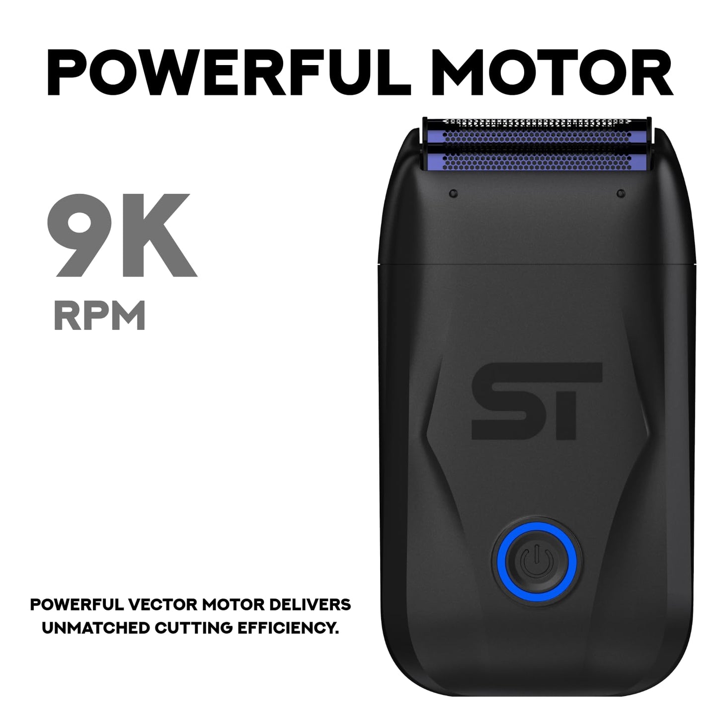 White Smoke Supreme Trimmer DarkStar Foil Shaver STF720 – 9000 RPM Vector Motor, 150 Min Runtime Corded & Cordless Electric Razor | Hypoallergenic Foils for Face, Head & Stubble