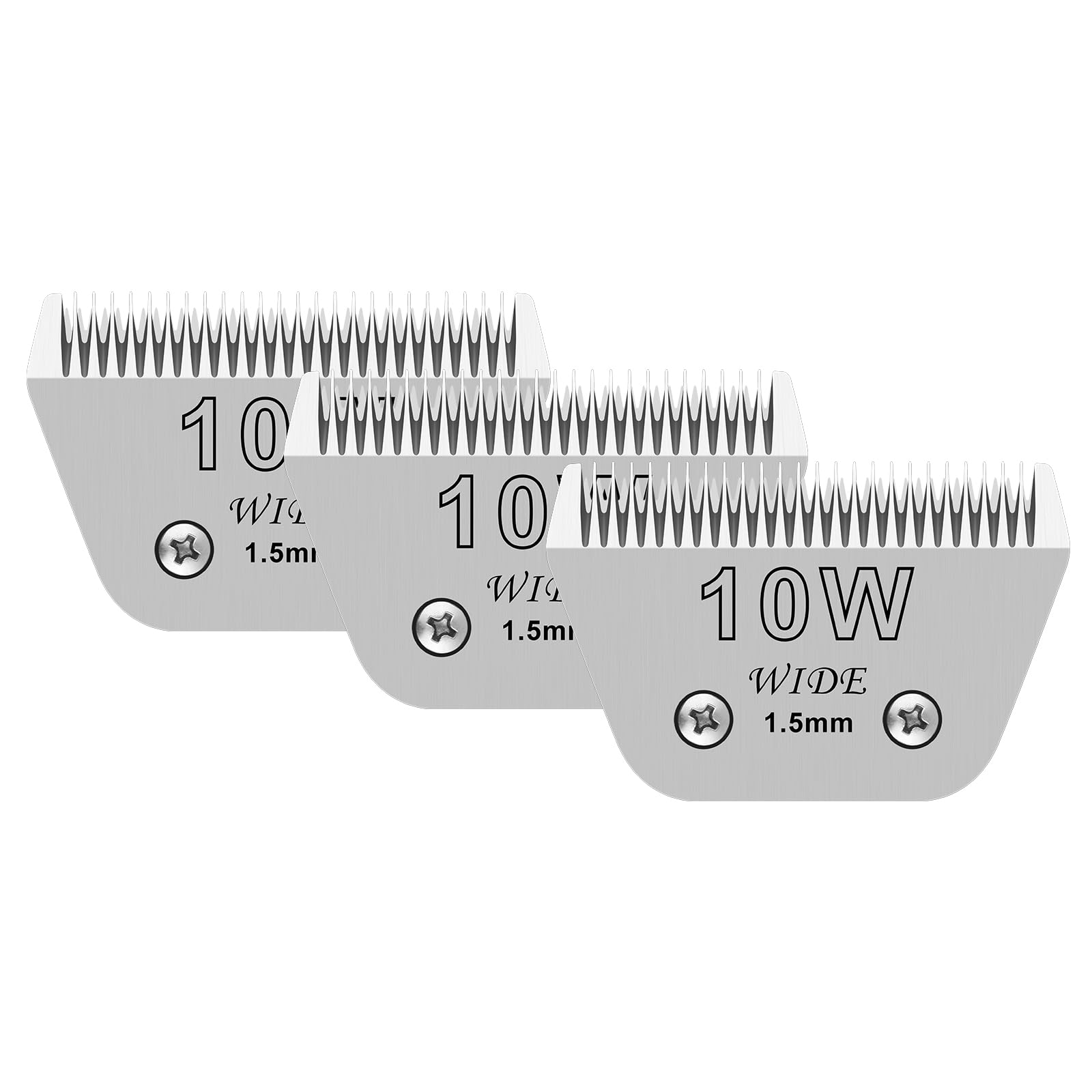 White Smoke Filymosie 3 Pack 10W Wide Blades for Dog Grooming,Compatible with Andis,Oster A5,Wahl km10 Clippers,Cutting Length 1/16"