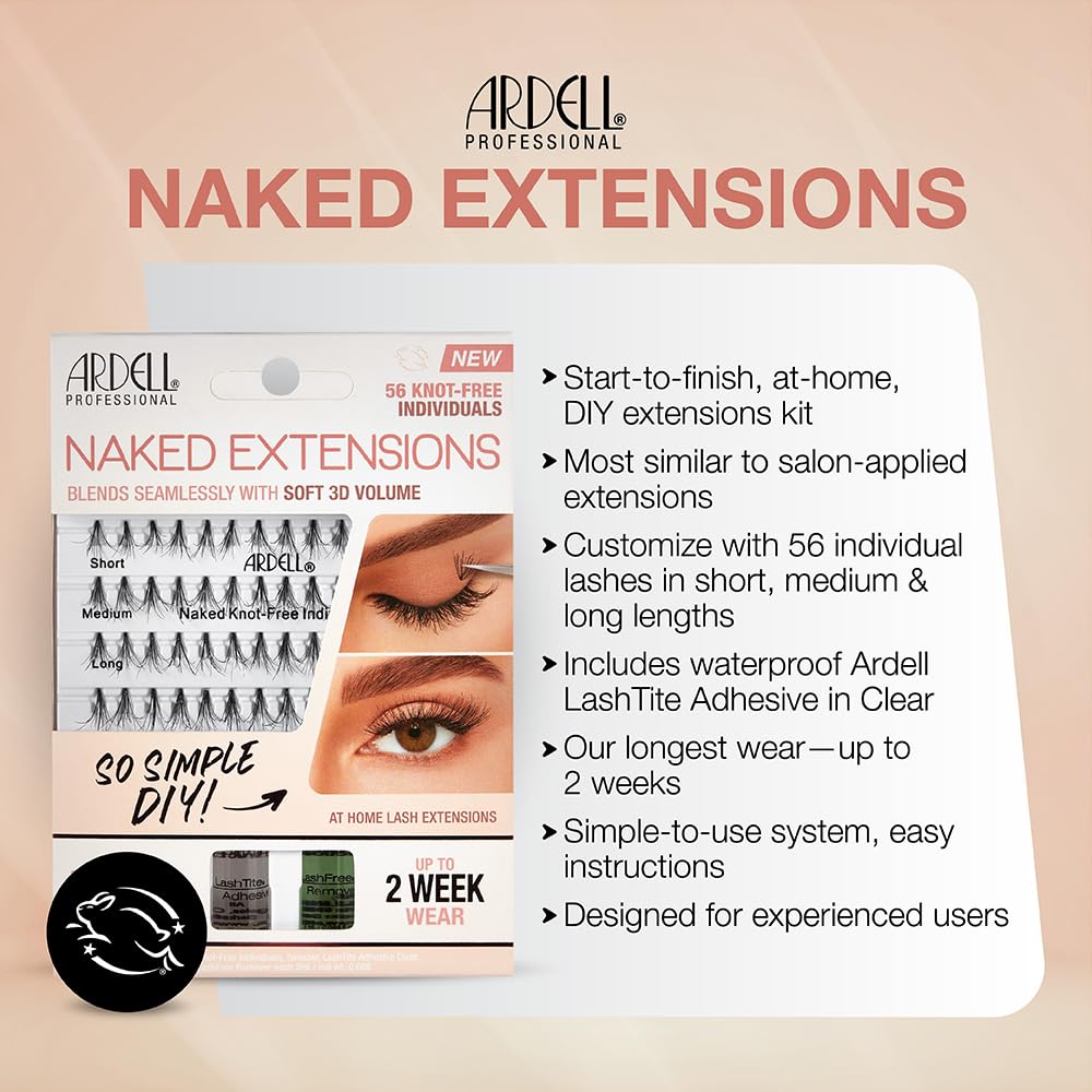 White Smoke Ardell Naked Extensions, 56 Knot-Free Individuals, 1 Pack