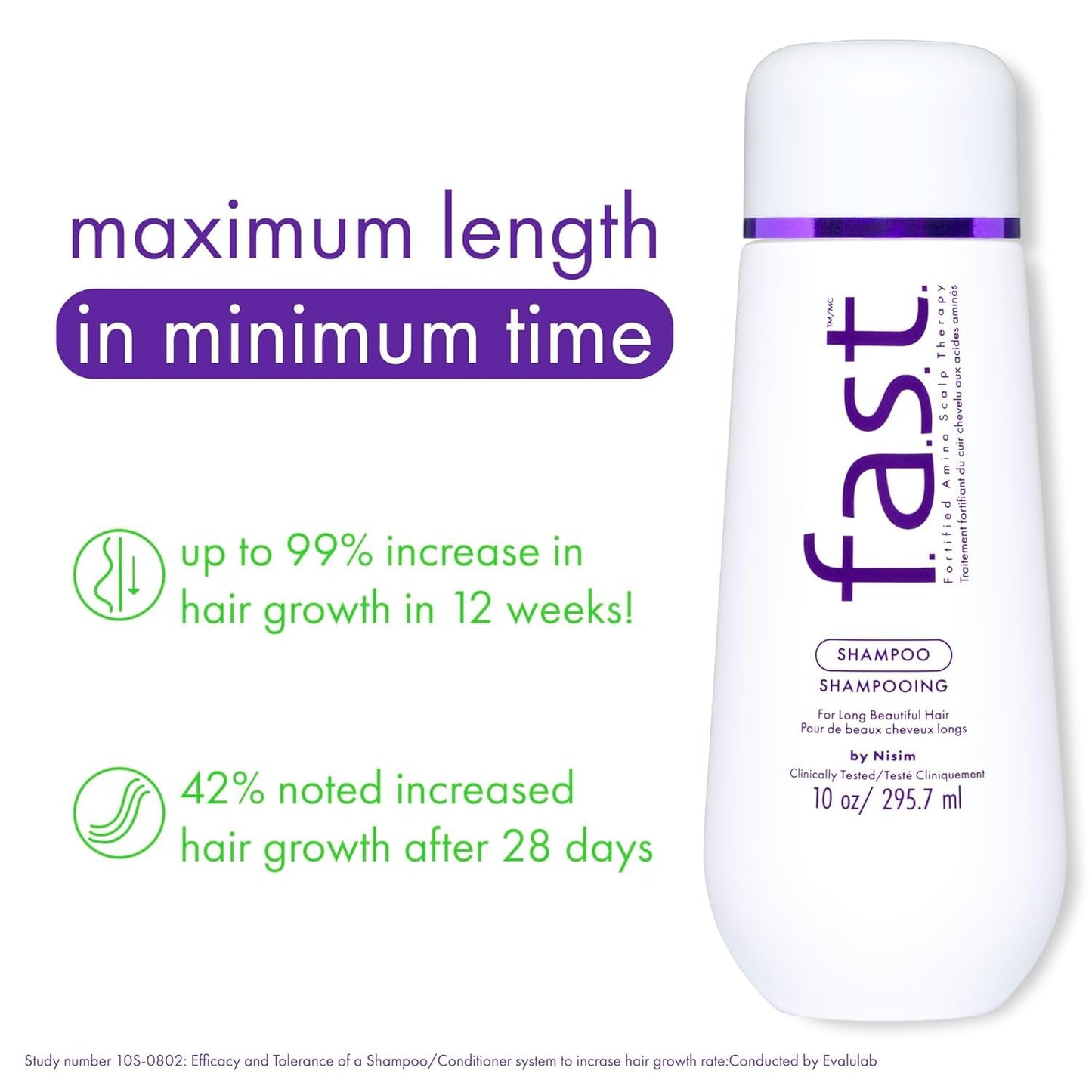 White Smoke Nisim F.A.S.T. Fortified Amino Scalp Therapy Shampoo 10 oz (New Look - Same Formula)