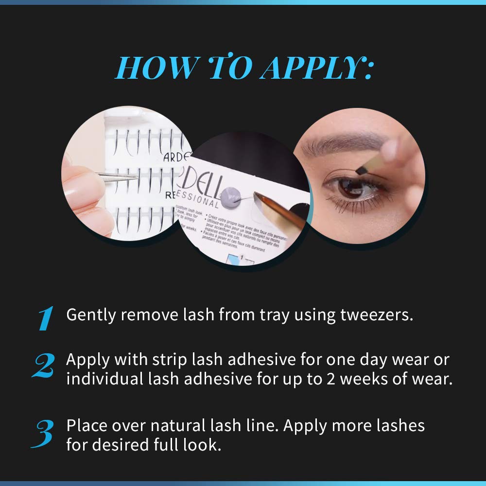 Black Ardell Individual Lashes Regular Short Black – Natural-Looking Individual Lash Extensions, Customizable Flare Style, 4 Pack