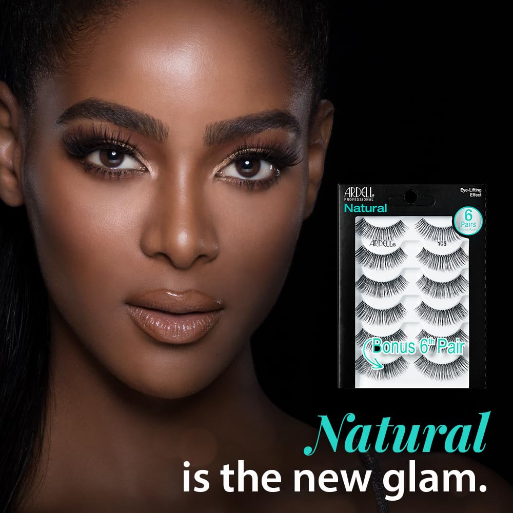 Black Ardell Natural 105 Black - 6 Pairs pack