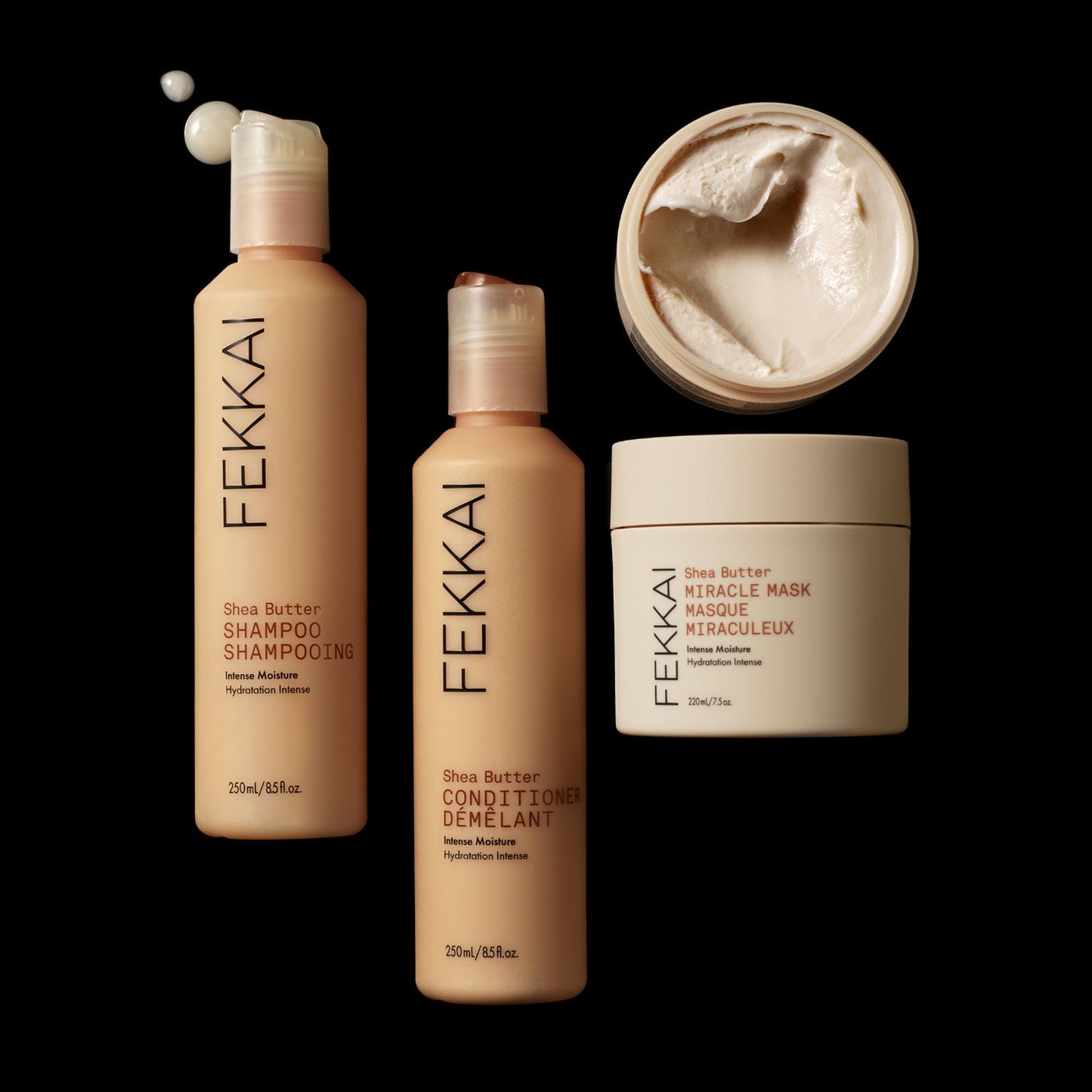 Black FEKKAI Shea Butter Conditioner - 1 Liter - Moisturizes & Hydrates - Reduces Frizz by 61% Up to 12H - Free of Sulfates, Parabens, Phthalates - Vegan, Cruelty-Free