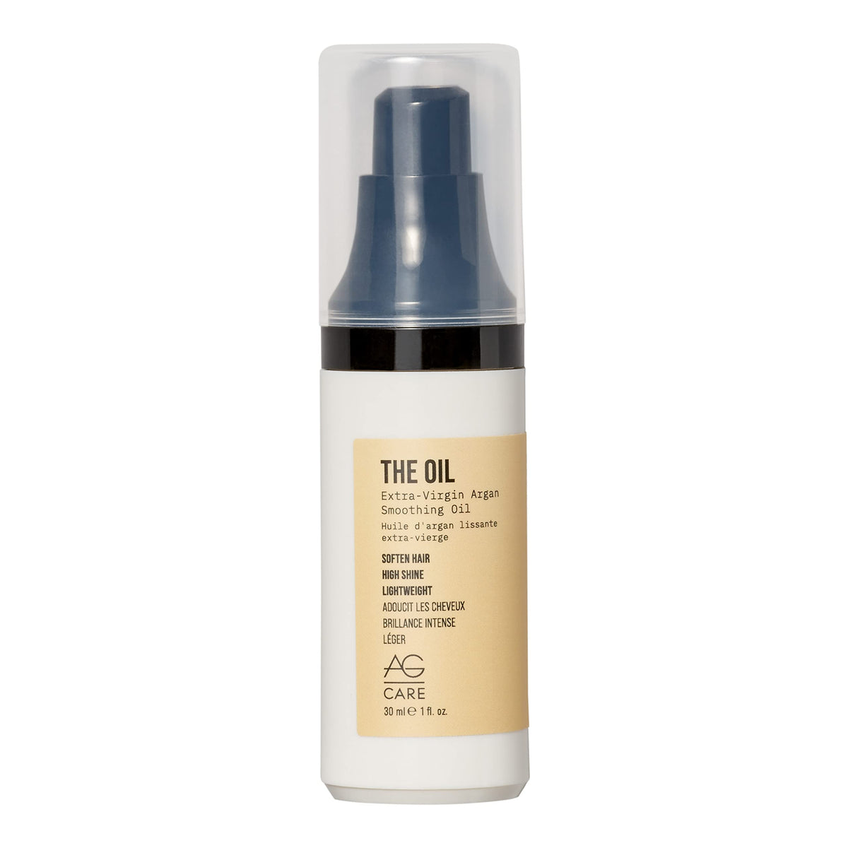Light Gray AG Care The Oil Argan Smoothing Oil, Lightweight, Non-Greasy Shine for All Hair Types - Softens & Adds Slip - 1 Fl Oz