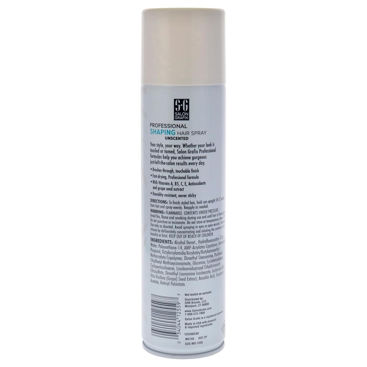 Dark Gray Salon Grafix Shaping Hair Spray - Flexible and Brushable - Hairspray for Women and Men - Professional Quality Results - Super Hold Unscented - 4 pc.