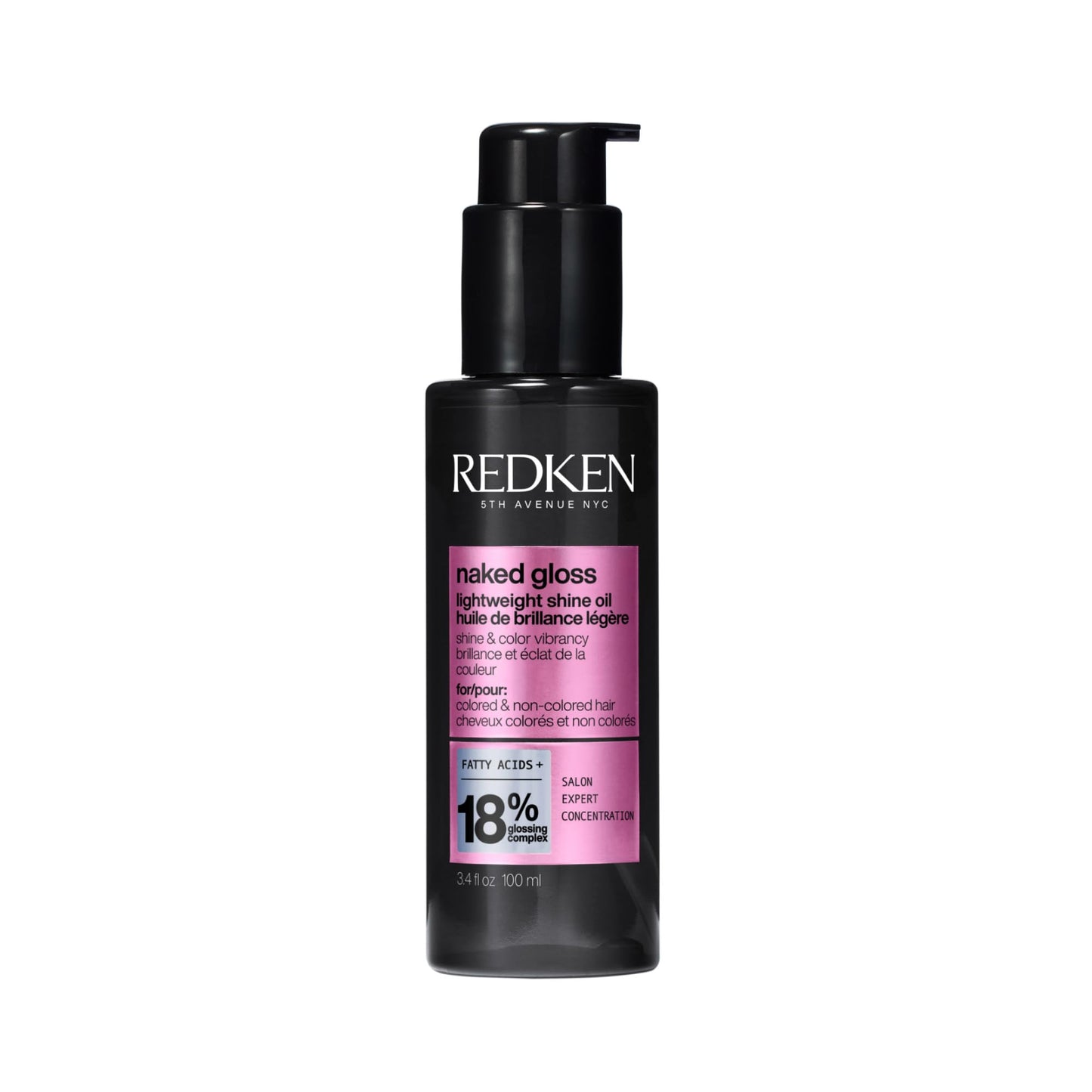White Smoke Redken Naked Gloss Shine Hair Oil - Adds Shine & Enhances Color Vibrancy, Lightweight Heat Protectant, Frizz Control, Infused with Omega-9, For Dull or Color-Treated Hair