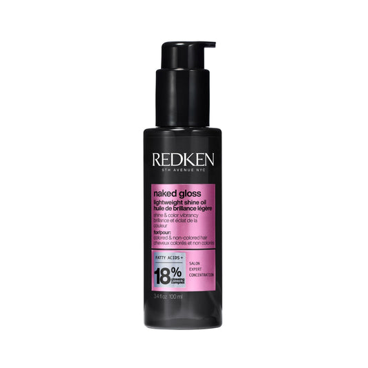White Smoke Redken Naked Gloss Shine Hair Oil - Adds Shine & Enhances Color Vibrancy, Lightweight Heat Protectant, Frizz Control, Infused with Omega-9, For Dull or Color-Treated Hair