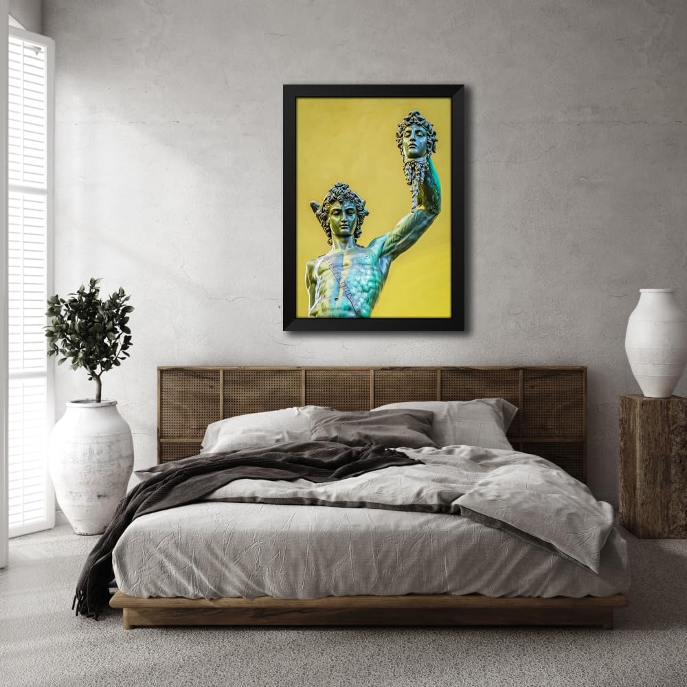 Lavender ArtDirect Perseus, Florence, Italy. Statue by Cellini in Loggia dei Lanza of beheading of Medusa by Perseus. Custom Framed Art Print Giclee or Canvas Options with Various Sizes by McCallum, Murray