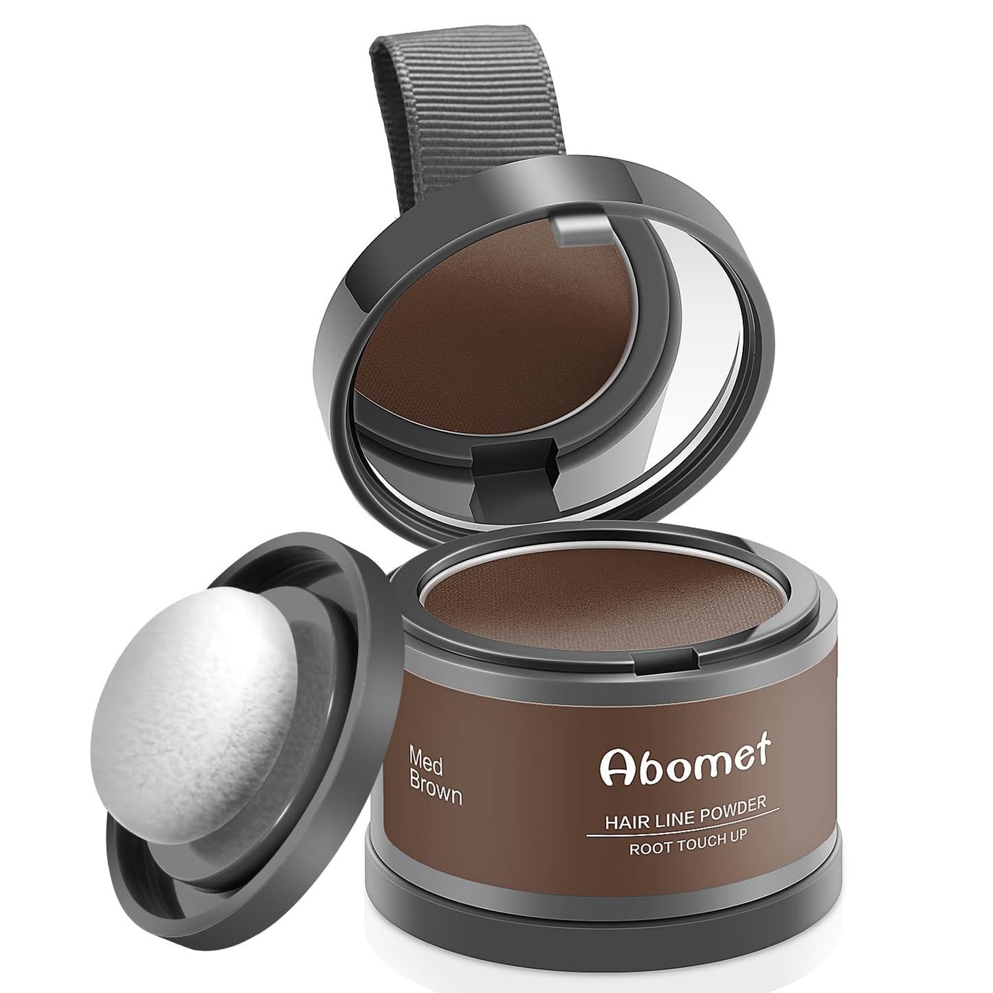 White Smoke Abomet Root Touch Up Instantly Gray Hair Coverage Hairline Powder for Women & Men, Medium Brown for Concealing Hair Loss & Thinning Hair